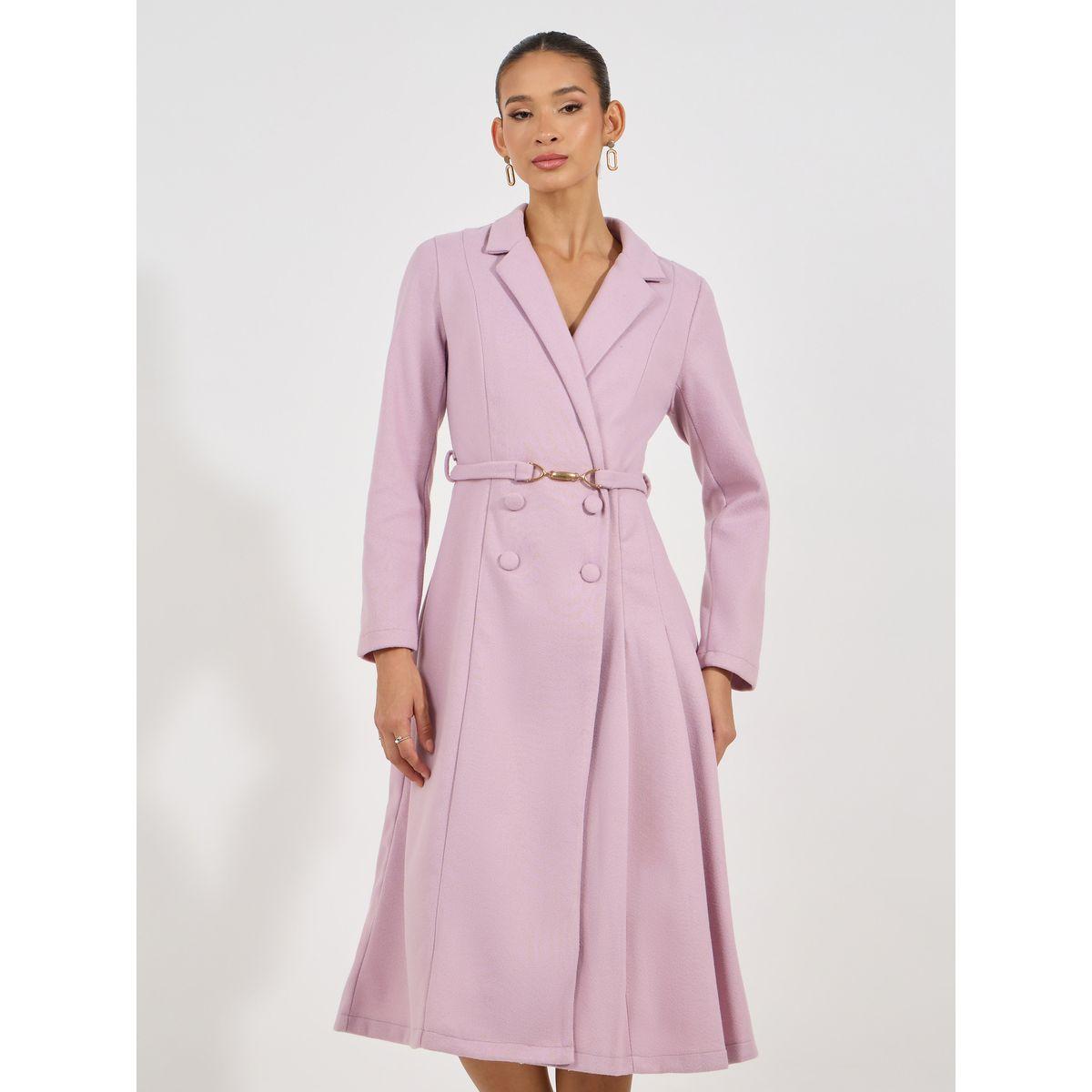 فستان ميدي بحزام خصر وياقة بشق-women-clothing-dresses-image-2