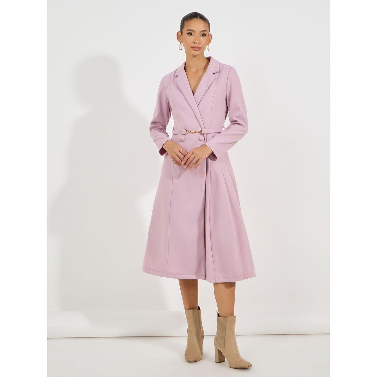 فستان ميدي بحزام خصر وياقة بشق-women-clothing-dresses-image-4