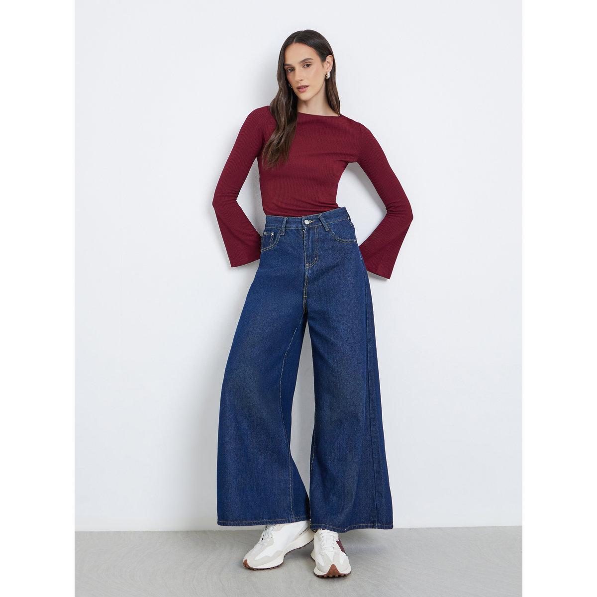 Styli Ribbed Knitted Bell Sleeve Top-women-clothing-tshirts-image-1