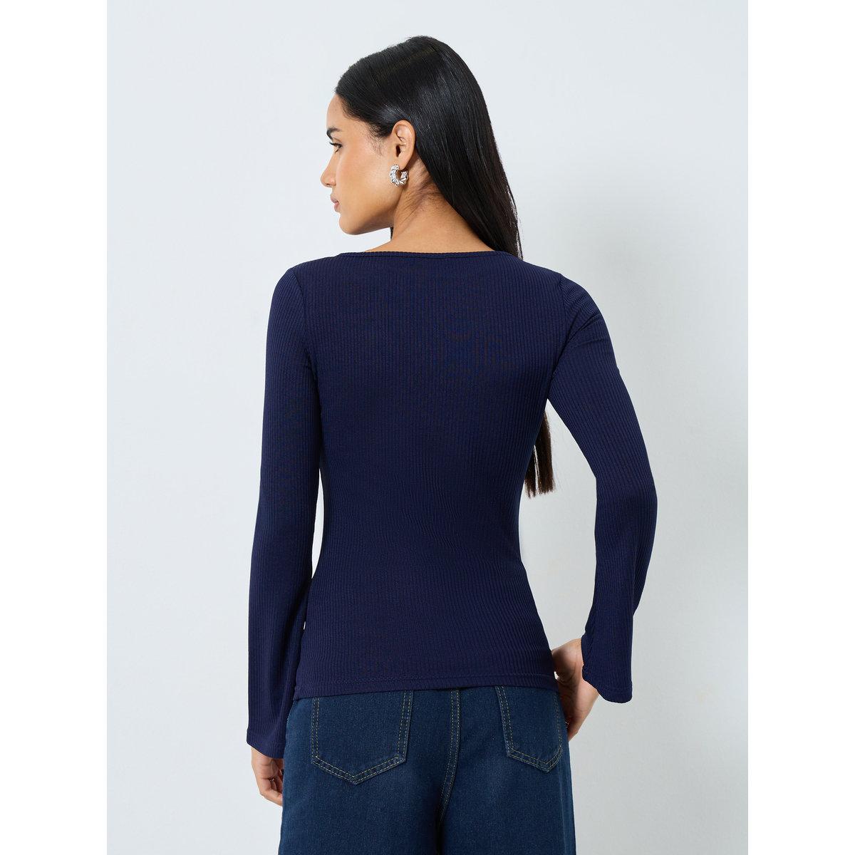 بلوزة محبوكة بأكمام طويلة-women-clothing-tshirts-image-5