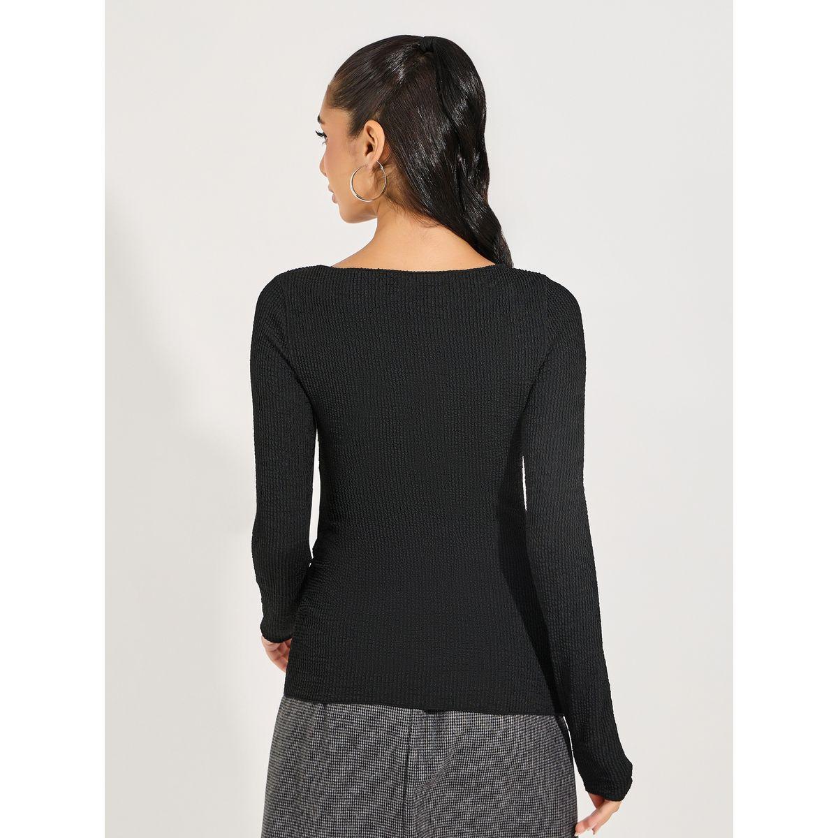 بلوزة مضلعة بتفاصيل محبوكة وياقة بنمط قارب-women-clothing-shirtsandblouses-blouses-image-5