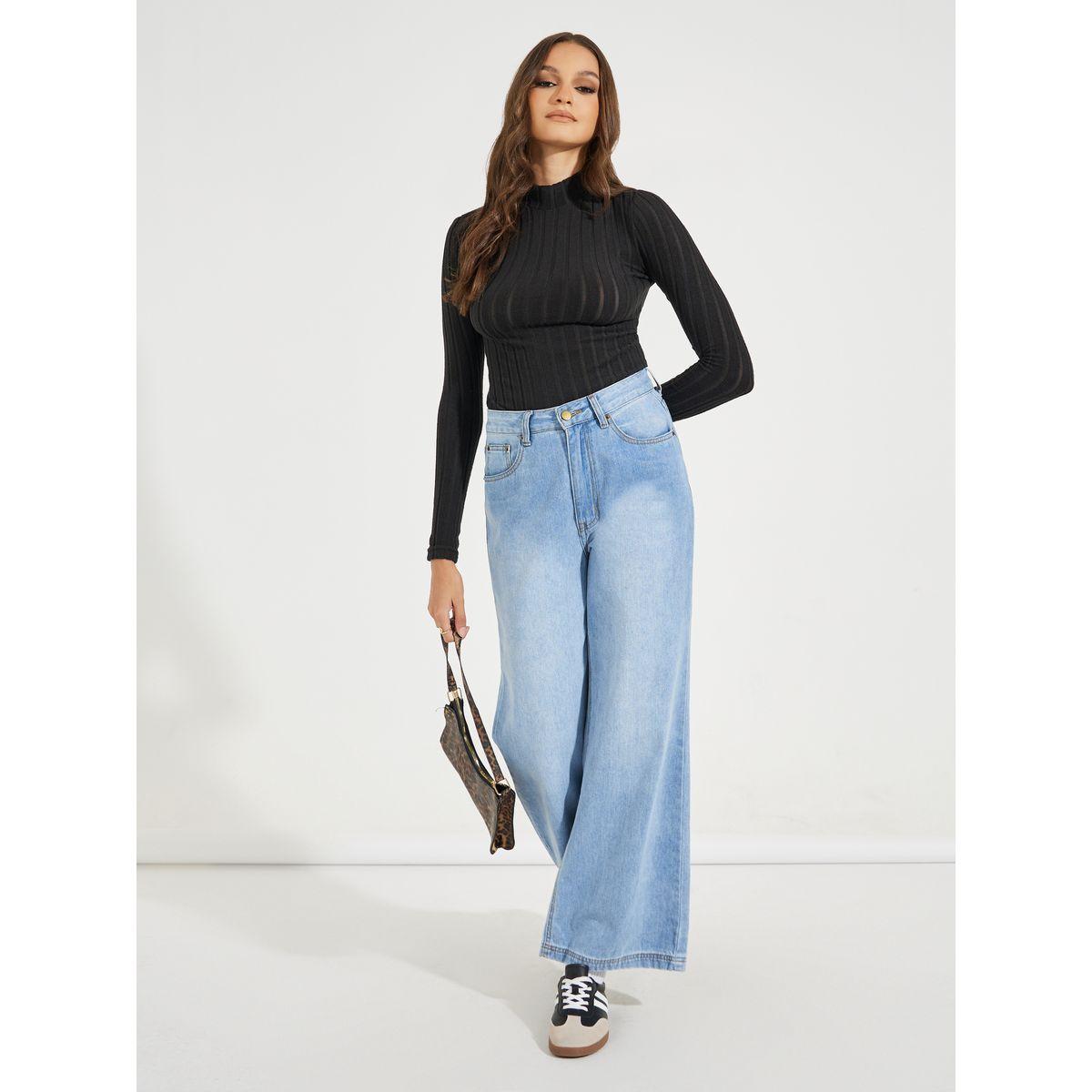 Styli Textured Turtle Neck Fitted Knit Top-women-clothing-shirtsandblouses-blouses-image-2