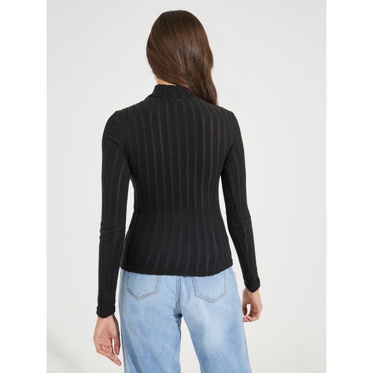 Styli Textured Turtle Neck Fitted Knit Top-women-clothing-shirtsandblouses-blouses-image-5