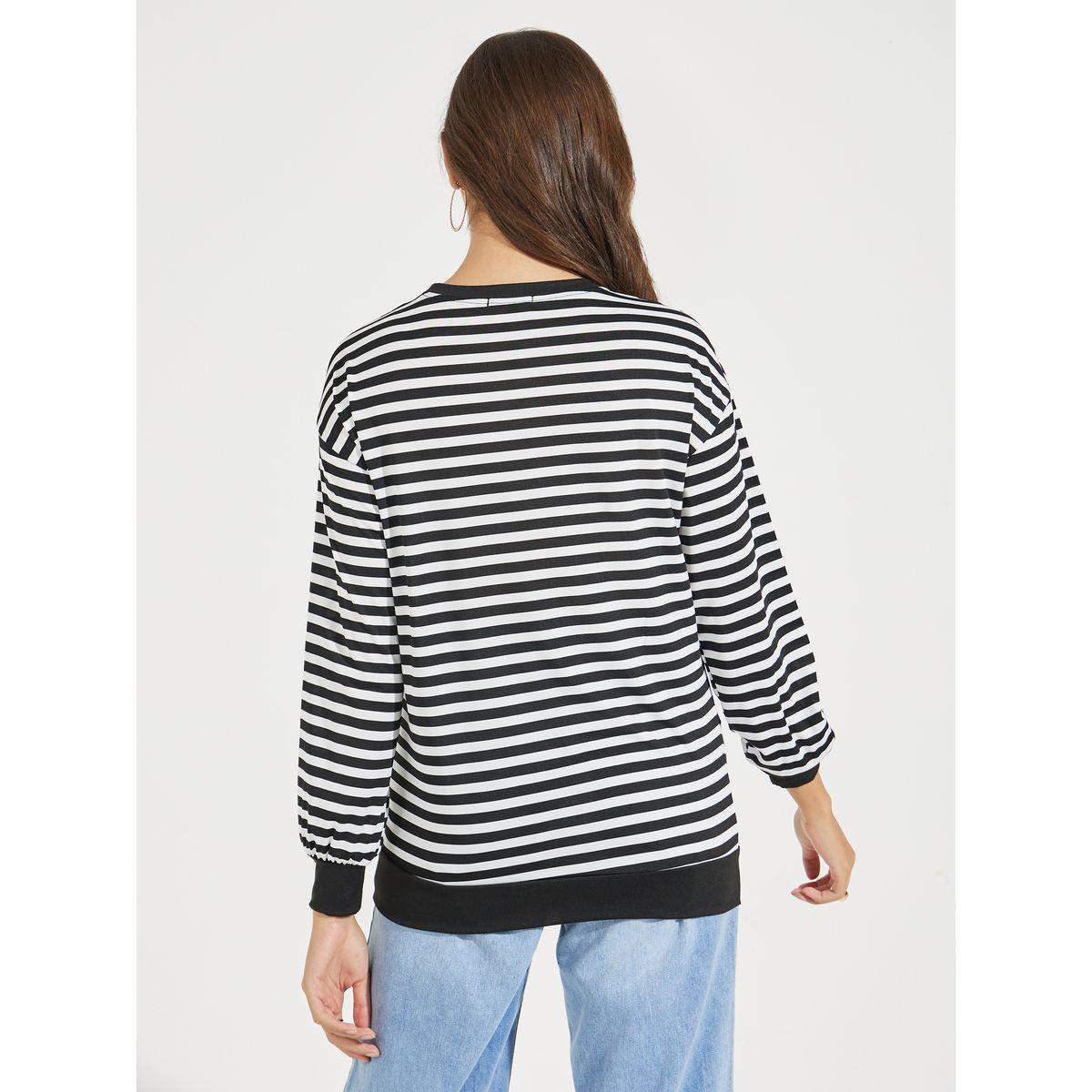 Styli Striped Sweatshirt with Dropped Shoulder-women-winterwear-hoodiesandsweatshirts-sweatshirts-image-4