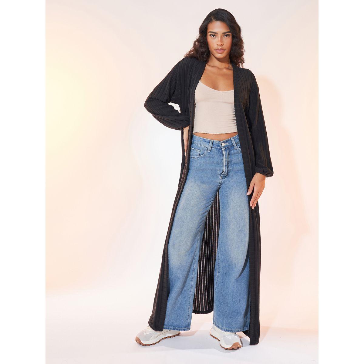 Styli Open Front Maxi Kimono with Dropped Shoulder-women-clothing-shirtsandblouses-shirts-image-1