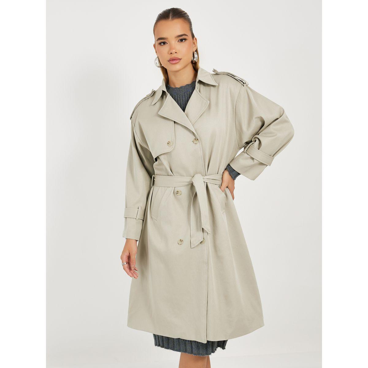 Styli Regular Fit Belted Trench Coat-women-clothing-coatsandjackets-coats-image-4