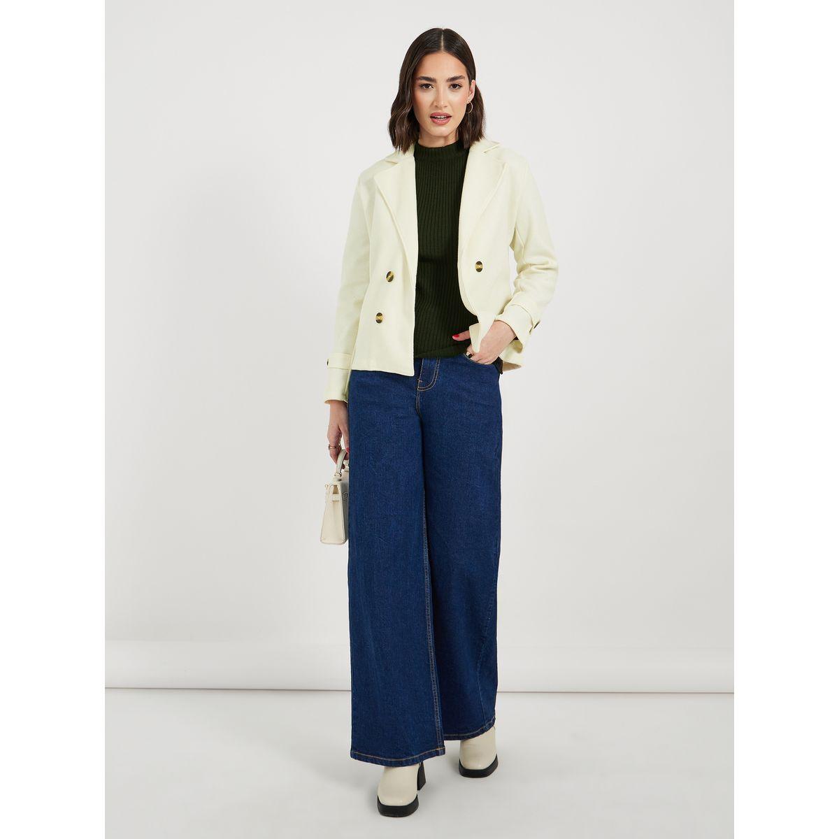 بليزر بقصة عادية مع أزرار-women-clothing-coatsandjackets-blazers-image-2