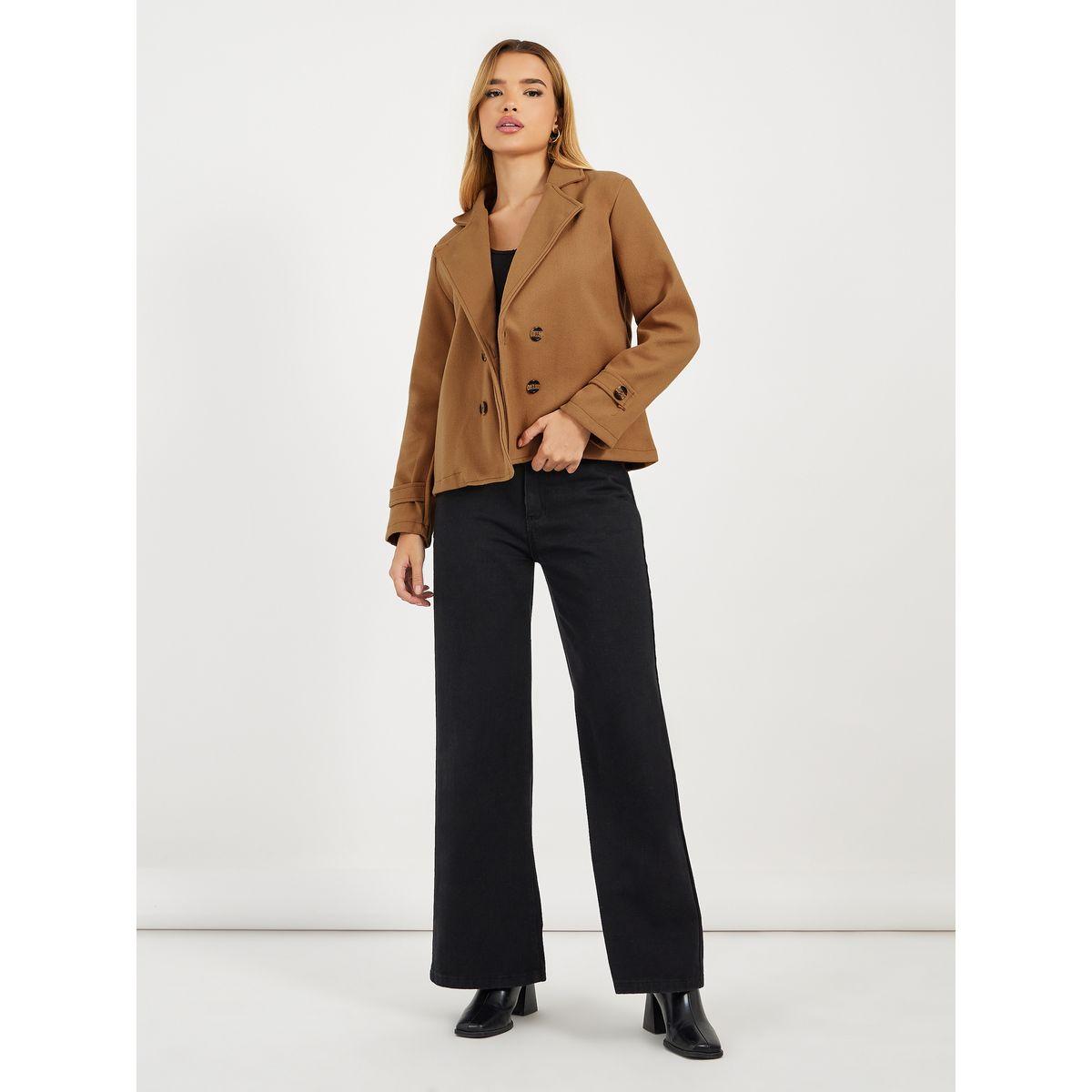 بليزر بقصة عادية وصفين أزرار-women-clothing-coatsandjackets-blazers-image-4