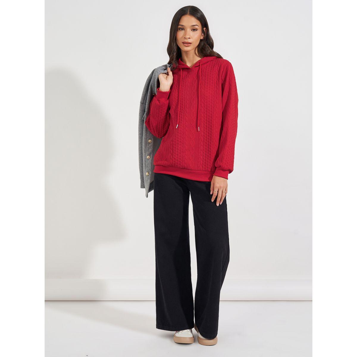 Styli Oversized Regular Length Textured Hoodie-women-winterwear-hoodiesandsweatshirts-hoodies-image-2