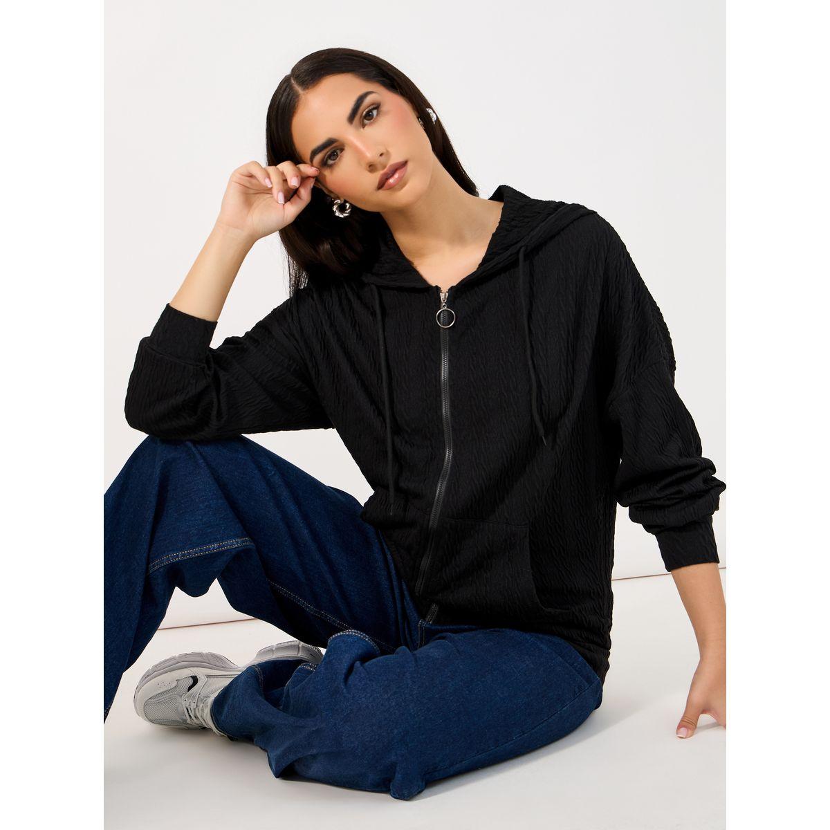 هودي محبوك بقصة عادية وسحَّاب غلق-women-winterwear-hoodiesandsweatshirts-hoodies-image-1