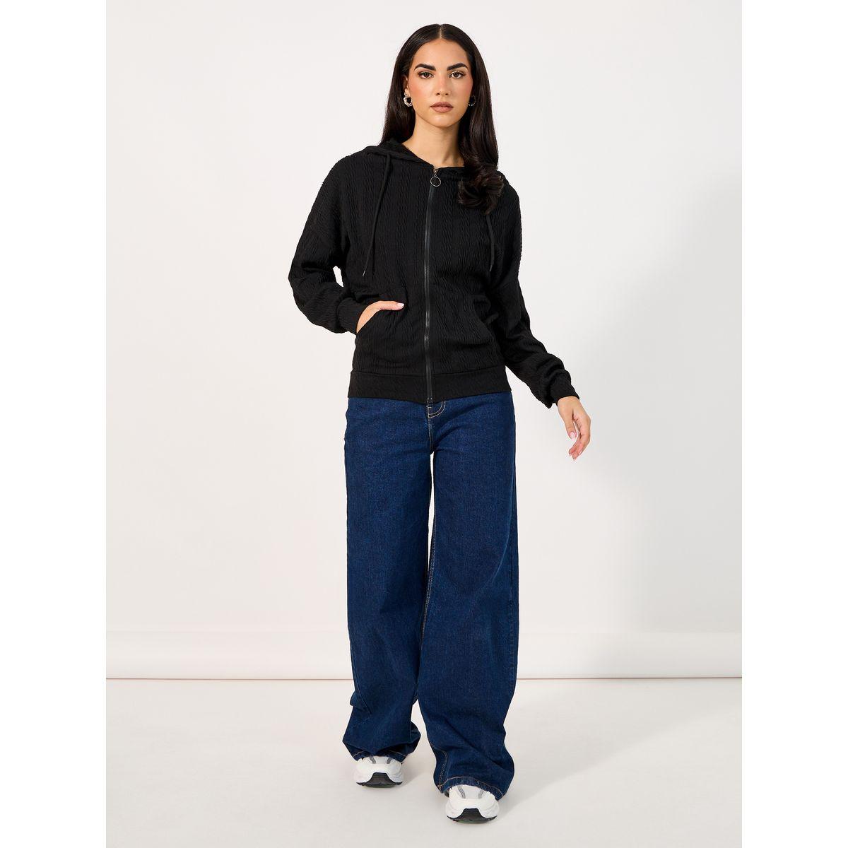 هودي محبوك بقصة عادية وسحَّاب غلق-women-winterwear-hoodiesandsweatshirts-hoodies-image-7