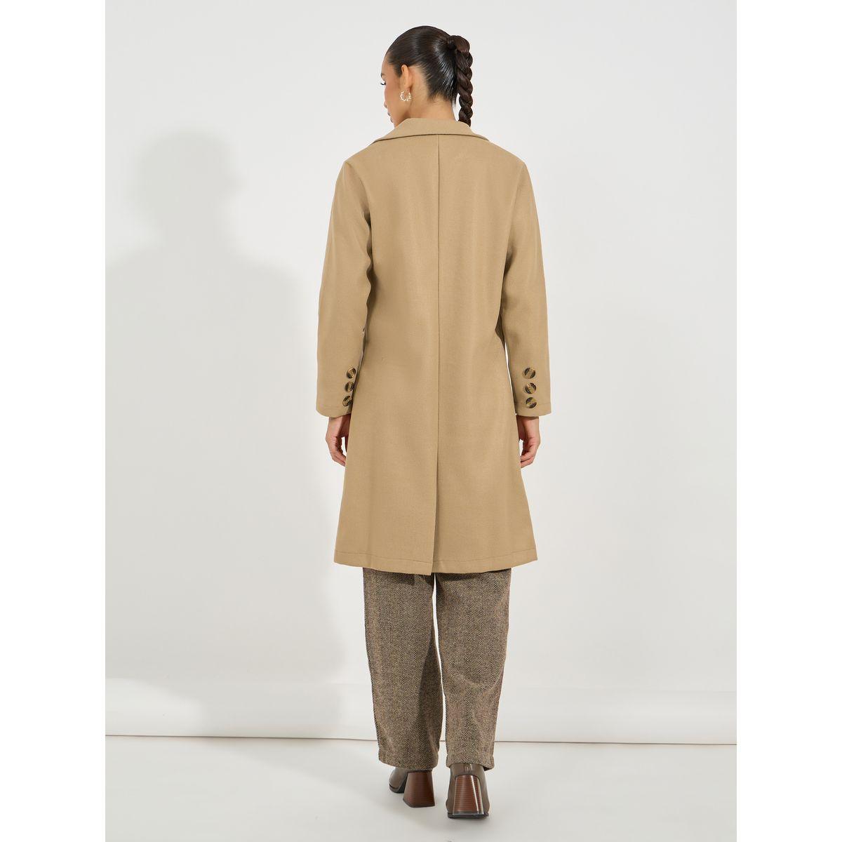 معطف ميدي بقصة عادية وصفين أزرار-women-clothing-coatsandjackets-coats-image-5