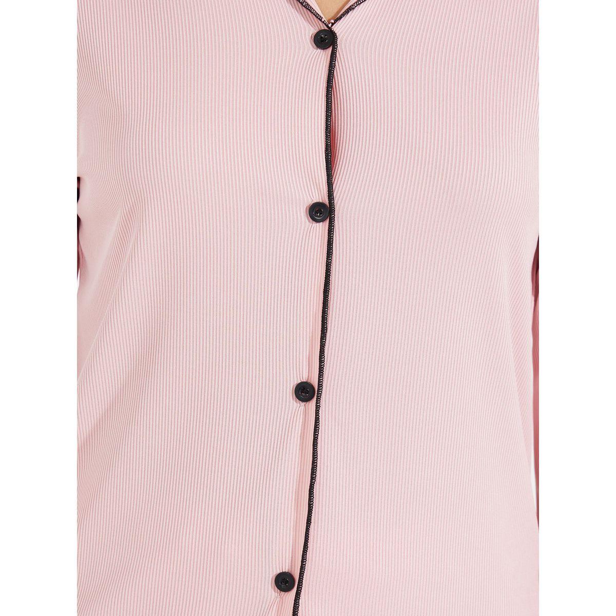 طقم من بنطال بيجاما مع بلوزة بتفاصيل مُتباينة-women-clothing-nightwear-pyjamas-longsets-image-4