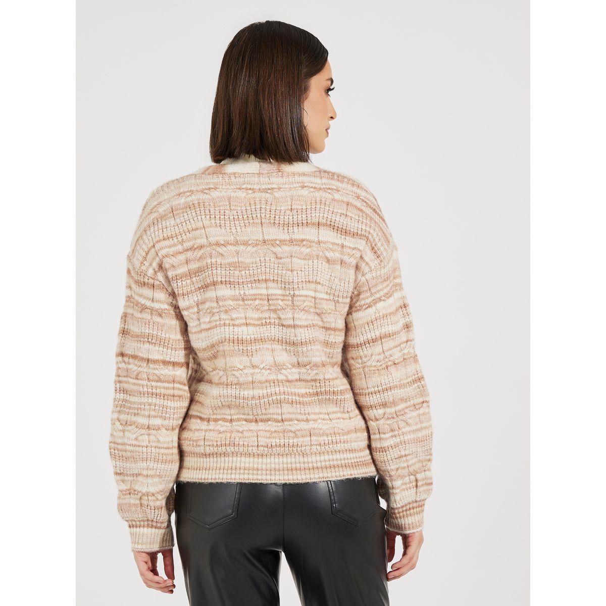 Styli Regular Fit Ombre Knit Button Down Cardigan-women-winterwear-cardigansandjumpers-cardigans-image-4