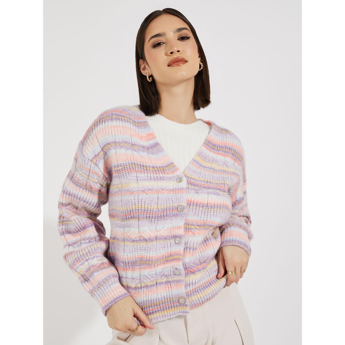 Styli Regular Fit Ombre Knit Button Down Cardigan-women-winterwear-cardigansandjumpers-cardigans-image-1