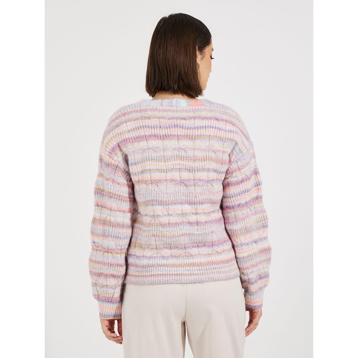 كارديجان بقصة عادية وأزرار غلق-women-winterwear-cardigansandjumpers-cardigans-image-4