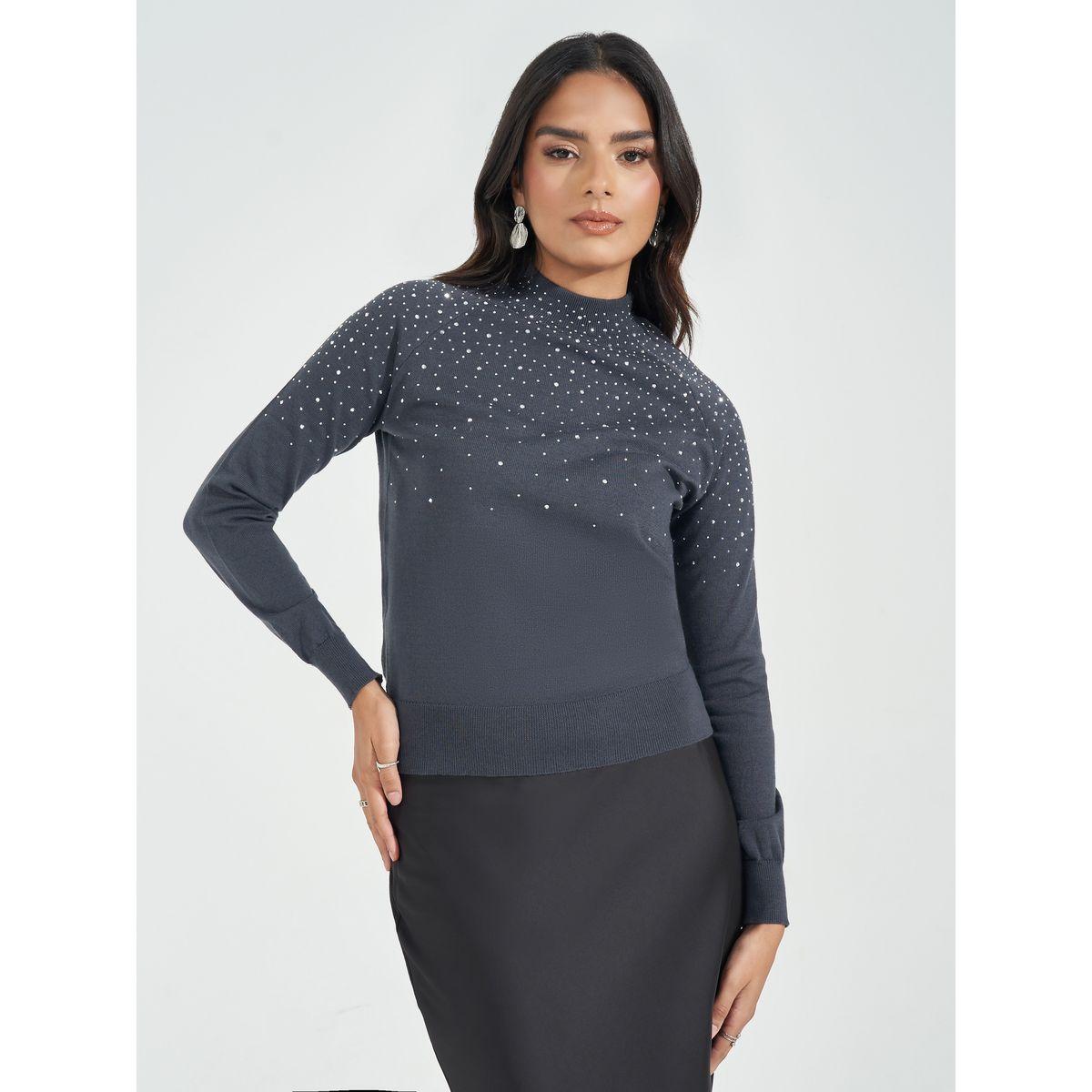 سويتر منمق بياقة عالية-women-clothing-cardigansandjumpers-jumpers-image-1