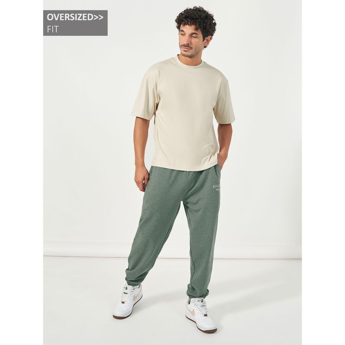 Styli Slogan Print Oversized T-Shirt & Terry Joggers Co-Ords-men-clothing-coordsets-image-1