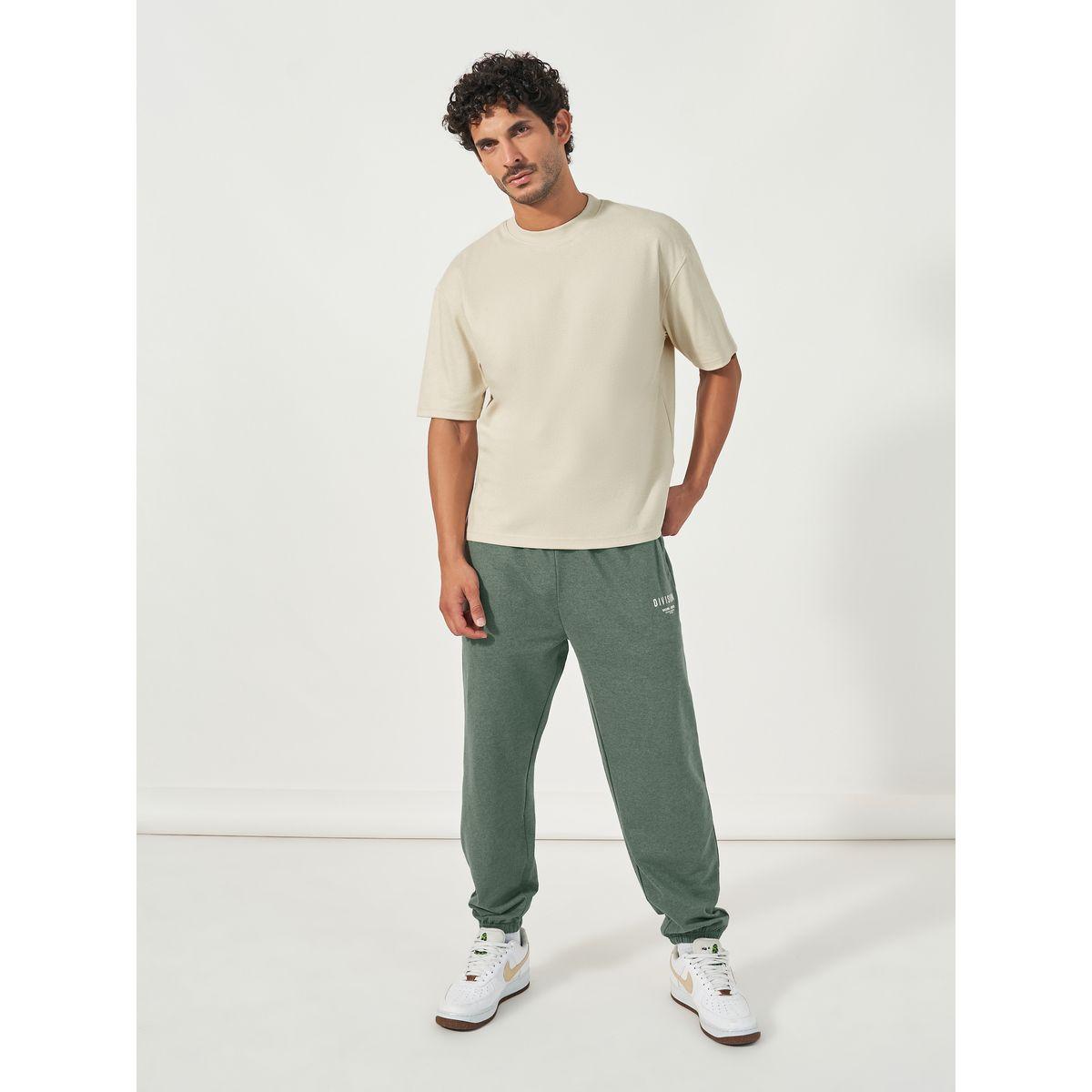 Styli Slogan Print Oversized T-Shirt & Terry Joggers Co-Ords-men-clothing-coordsets-image-2