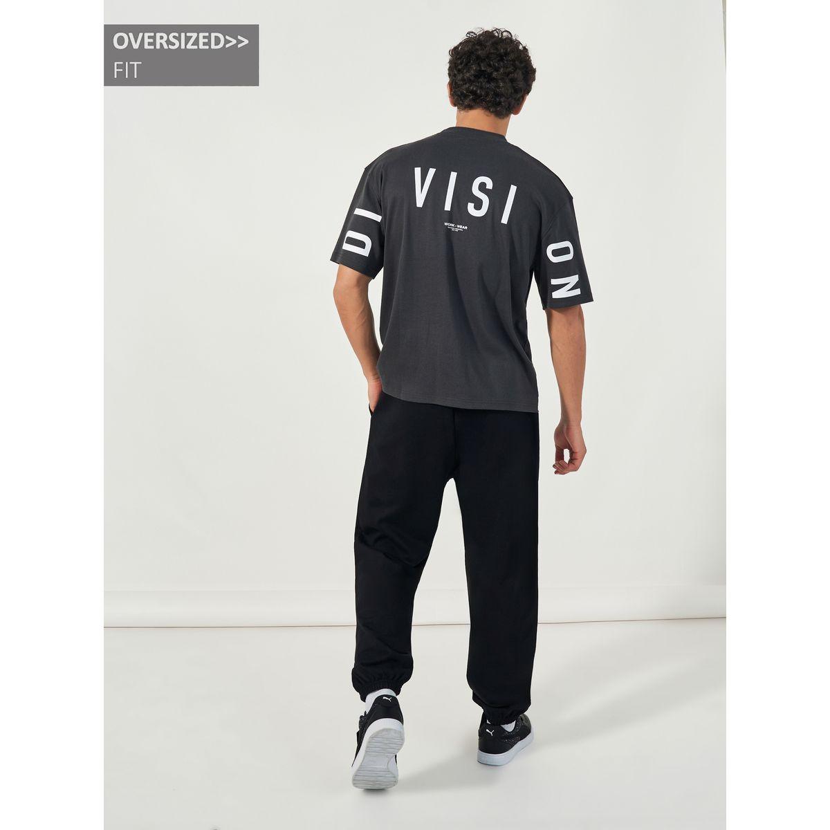 Styli Slogan Print Oversized T-Shirt & Terry Joggers Co-Ords-men-clothing-coordsets-image-1