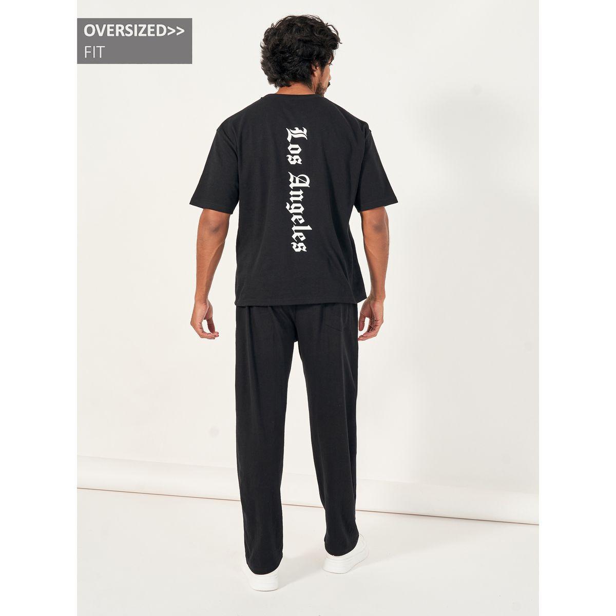 Styli Back Print Oversized T-Shirt & Open Hem Joggers Interlock Co-Ords-men-clothing-coordsets-image-1