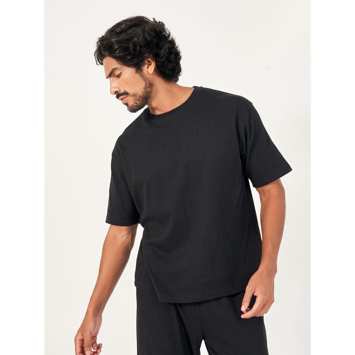 Styli Back Print Oversized T-Shirt & Open Hem Joggers Interlock Co-Ords-men-clothing-coordsets-image-2