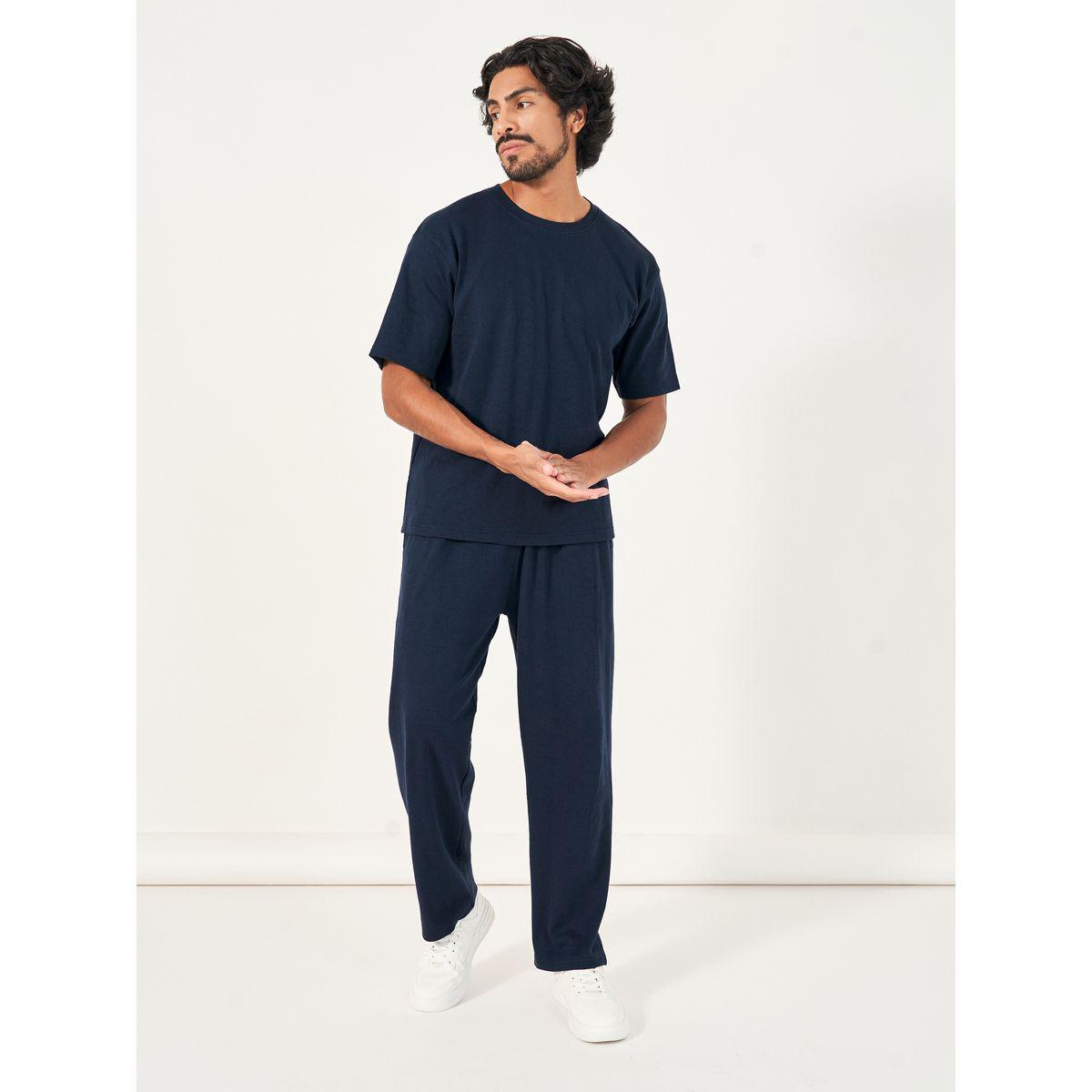 Styli Back Print Oversized T-Shirt & Open Hem Joggers Interlock Co-Ords-men-clothing-coordsets-image-2