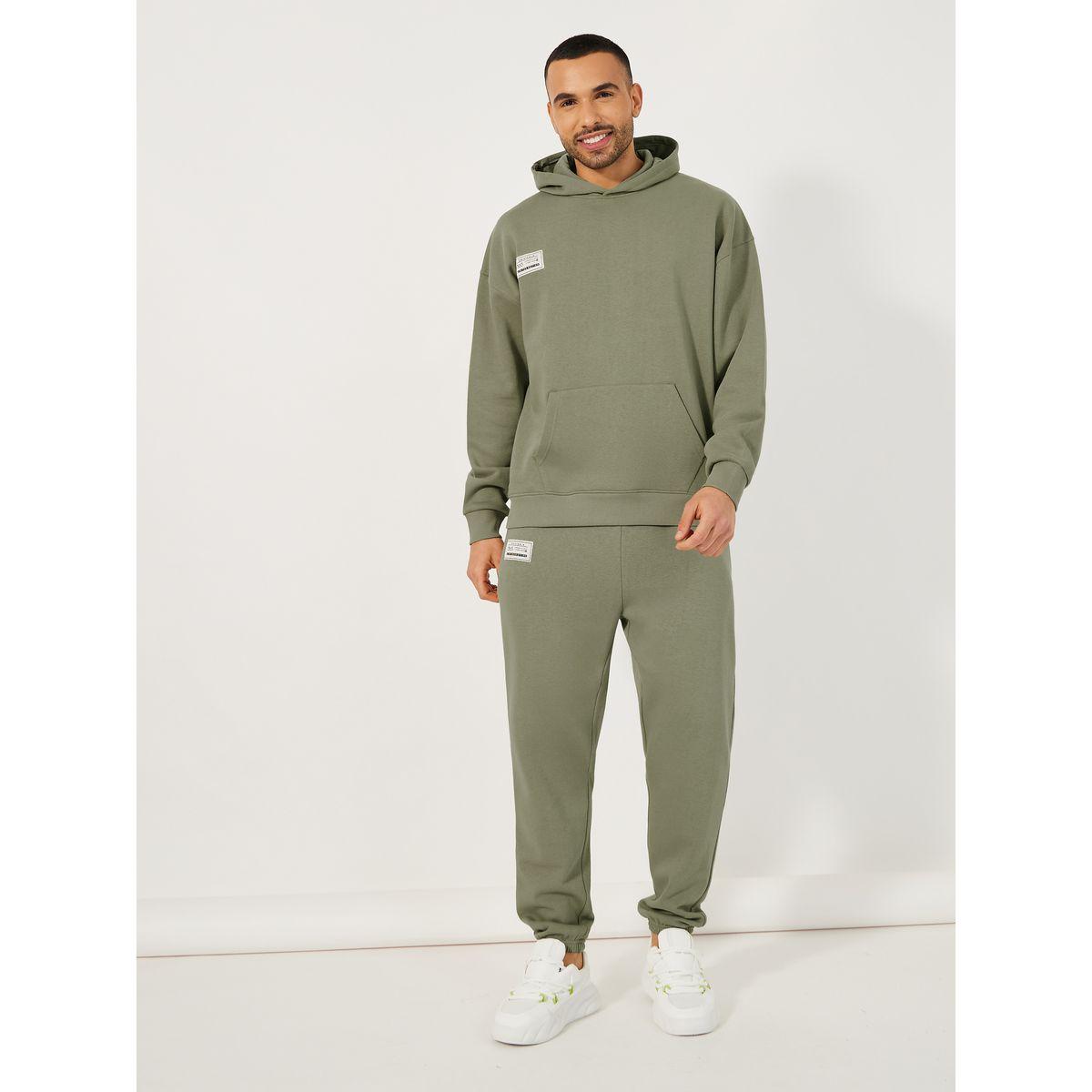 Styli Patch Detail Fleece Oversized Hoodie & Cuffed Joggers Co-Ords-men-clothing-coordsets-image-1