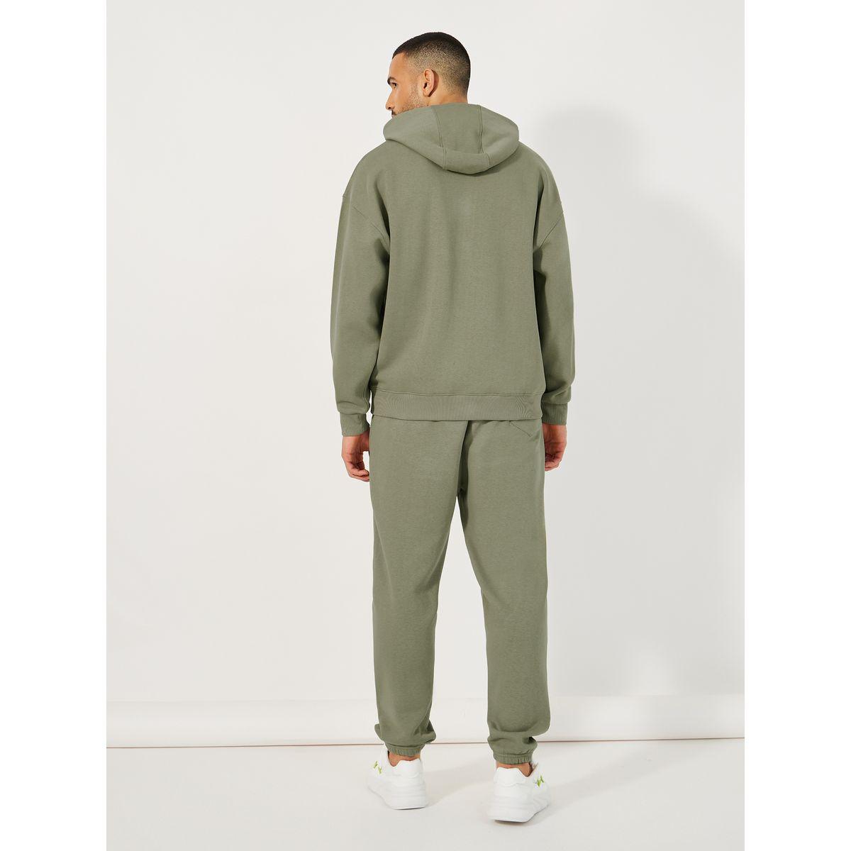 Styli Patch Detail Fleece Oversized Hoodie & Cuffed Joggers Co-Ords-men-clothing-coordsets-image-4