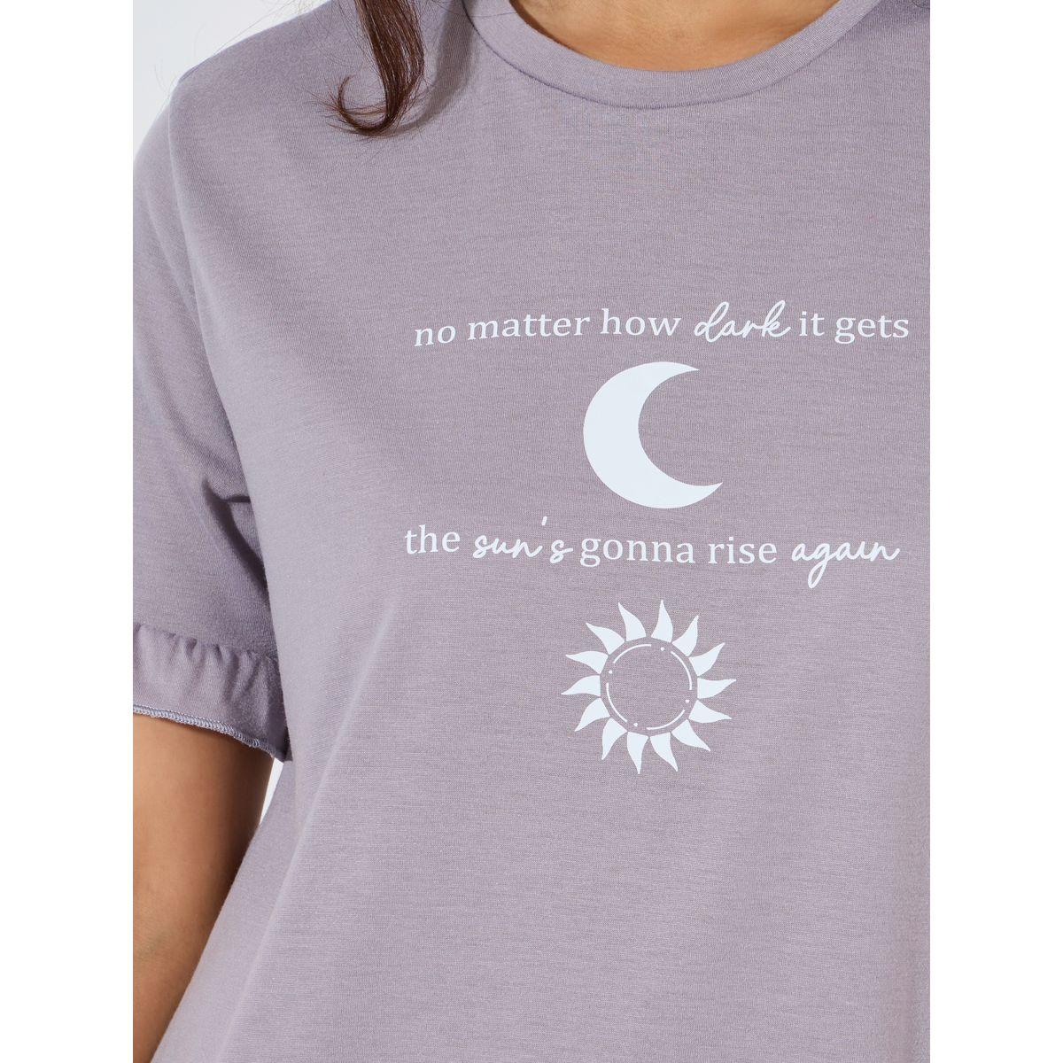 Styli Unwind Moon Graphic Slogan Ruffle Sleeve Sleep T-Shirt Dress-women-clothing-nightwear-nighties-image-3