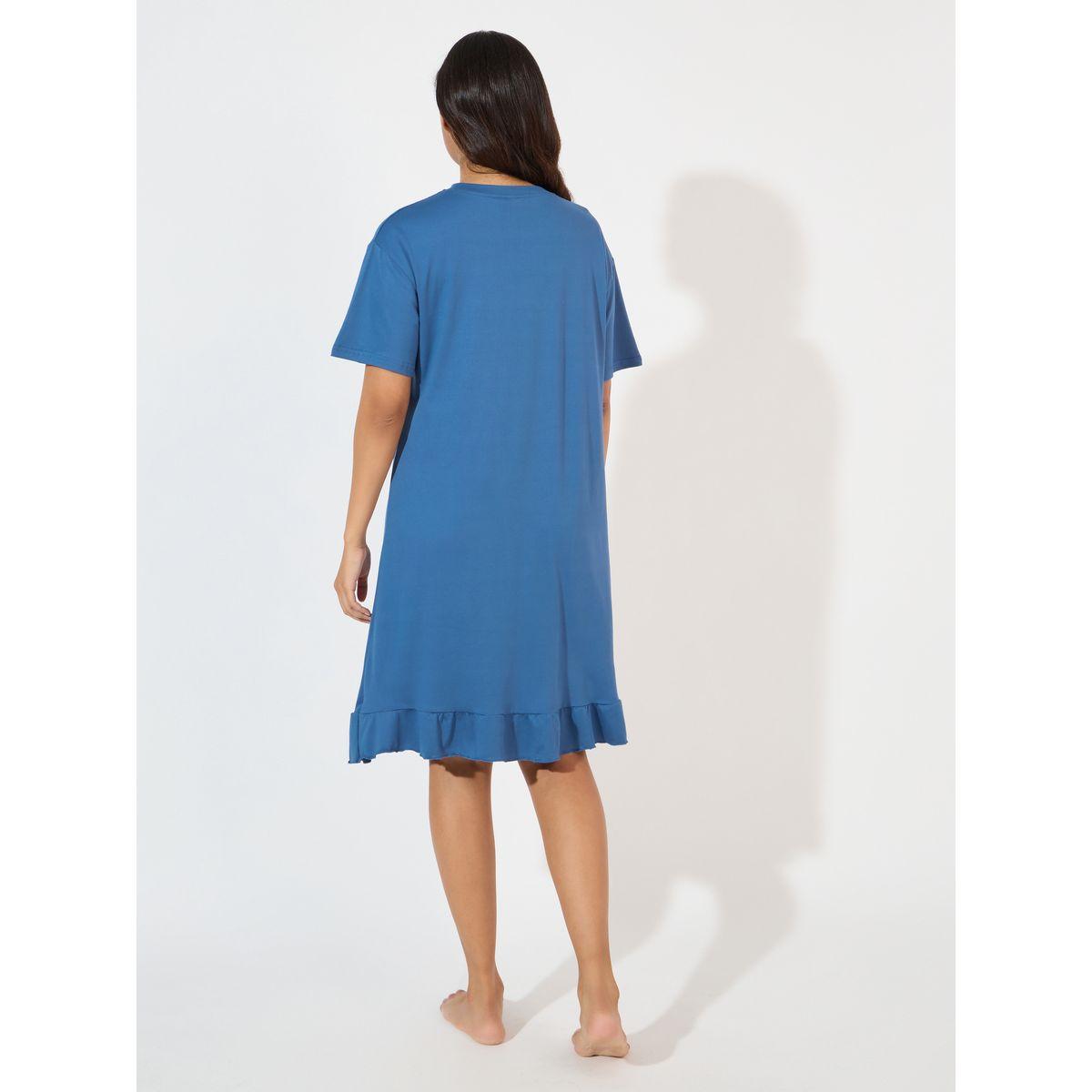 Styli Unwind Postcard Pocket Detail Ruffle Hem Sleep T-Shirt Dress-women-clothing-nightwear-nighties-image-4