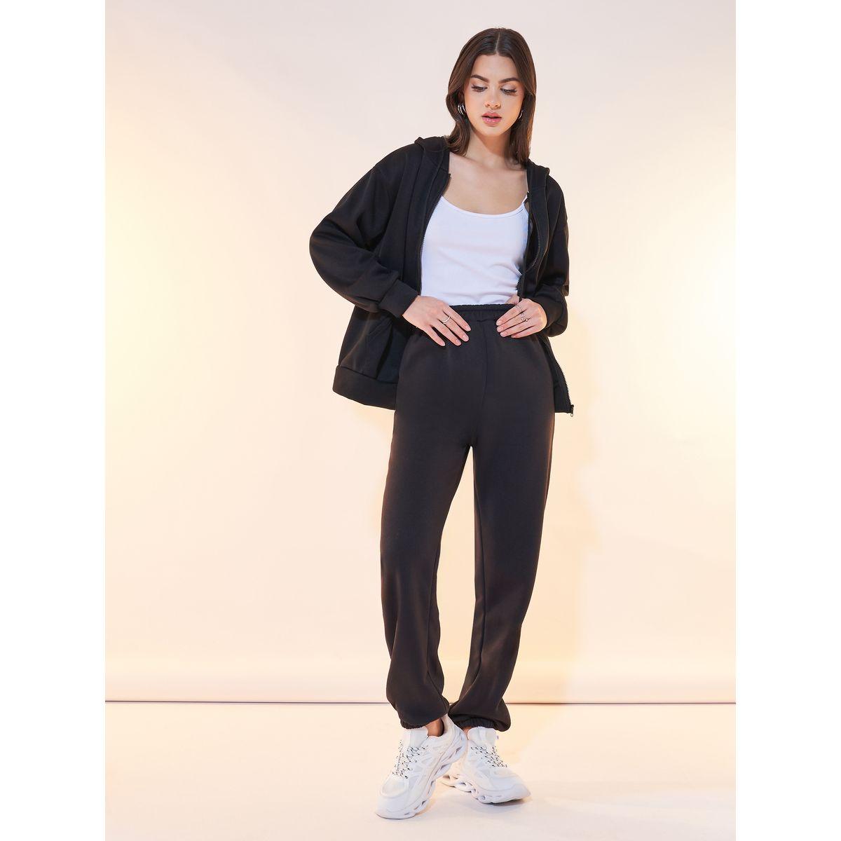 Styli Basic Solid Joggers with Elastic Cuff-women-clothing-bottoms-joggers-image-1