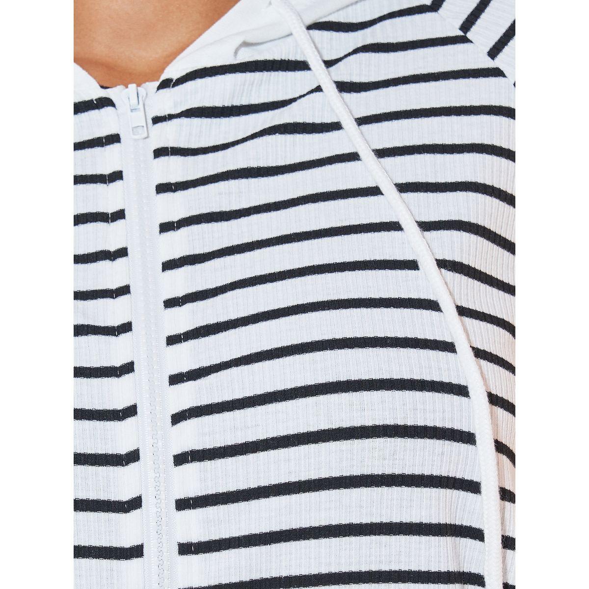 Styli Stripe Detail Zipper Jacket-women-winterwear-coatsandjackets-jackets-image-4