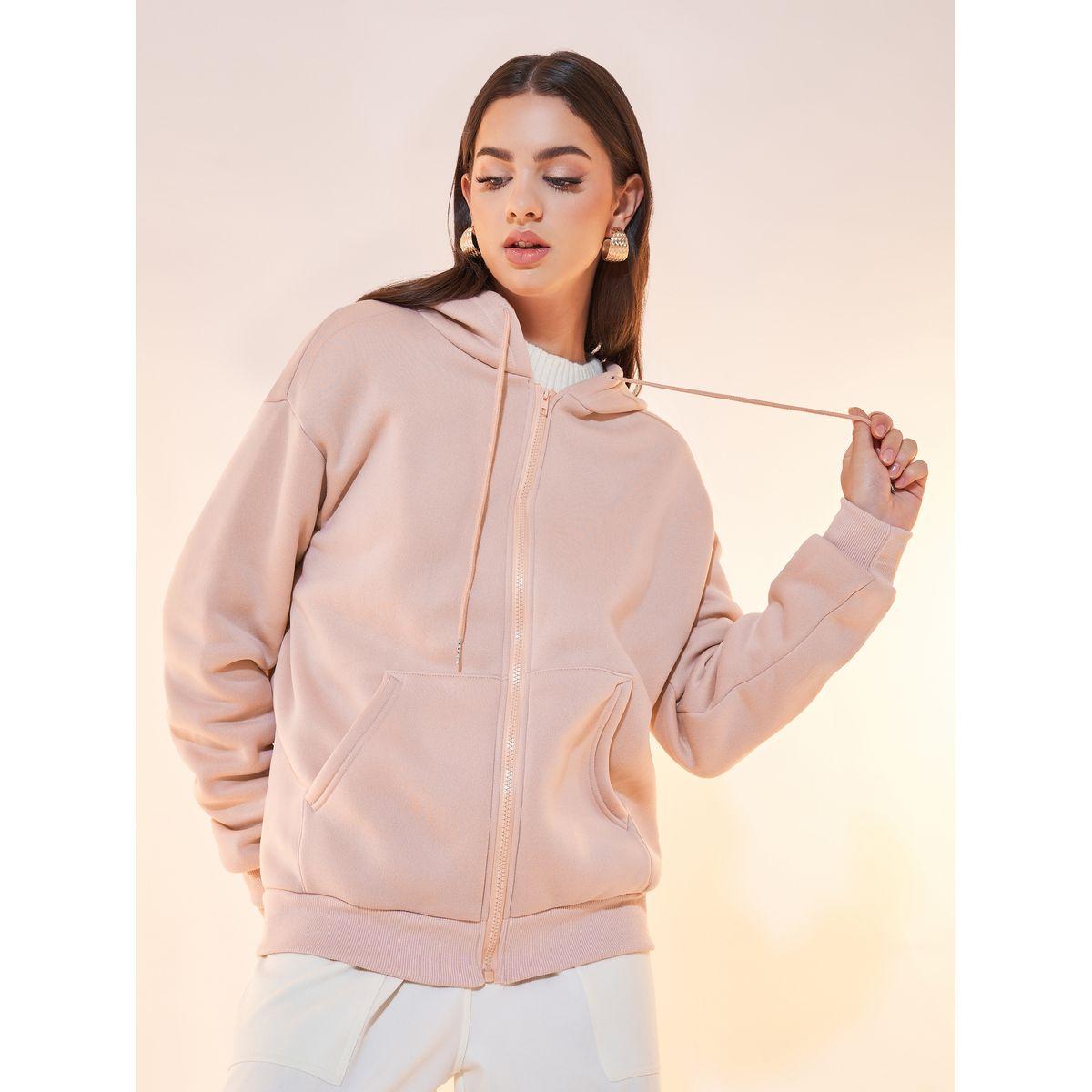 Styli Oversized Hooded Jacket with Drawstring-women-winterwear-coatsandjackets-jackets-image-1