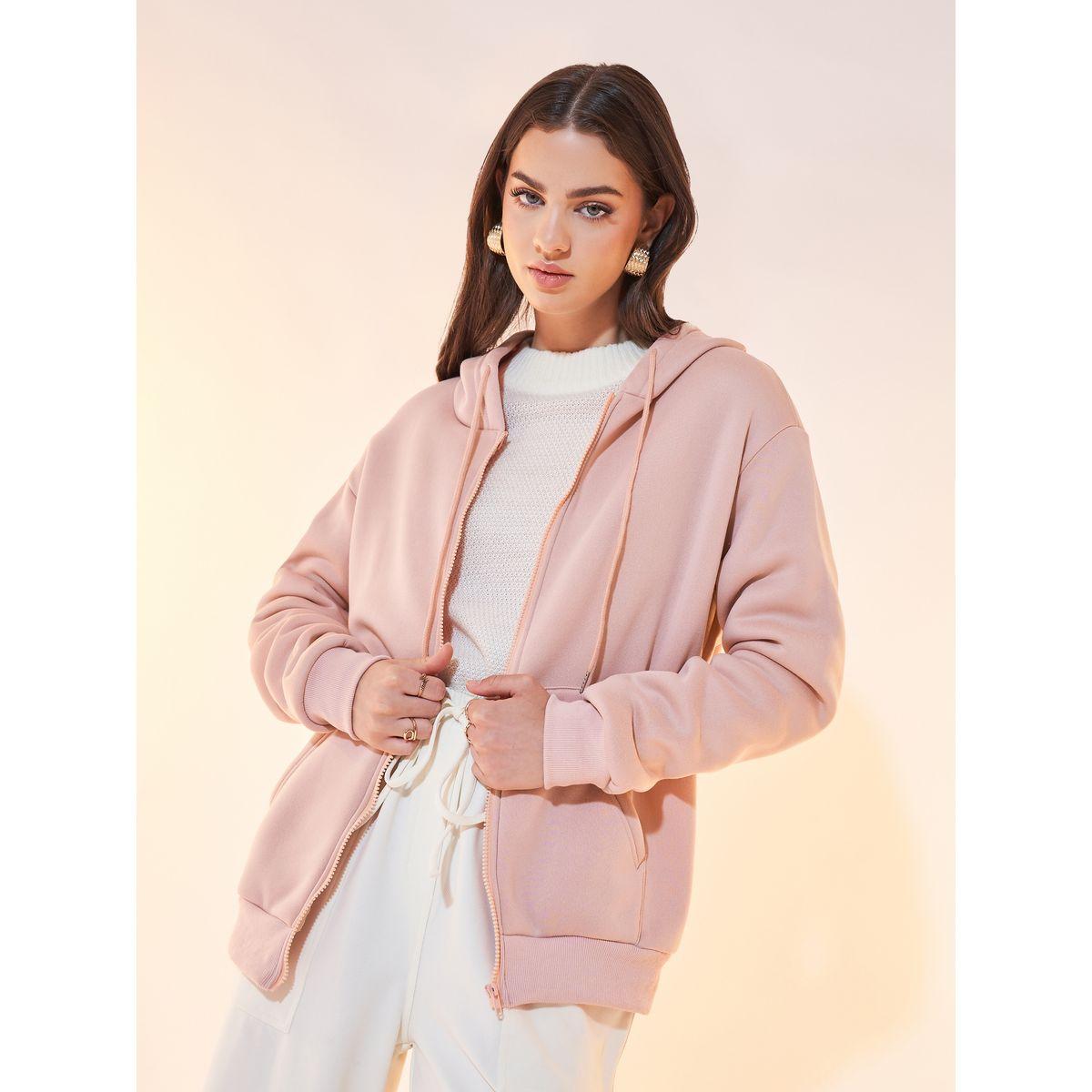 Styli Oversized Hooded Jacket with Drawstring-women-winterwear-coatsandjackets-jackets-image-2