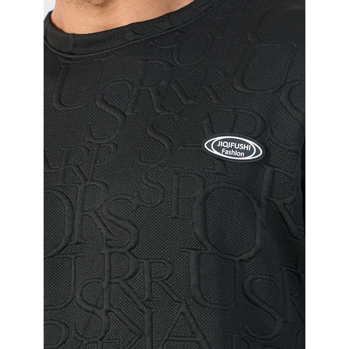 Styli Textured Oversized T-Shirt & Shorts Co-Ords-men-clothing-coordsets-image-3