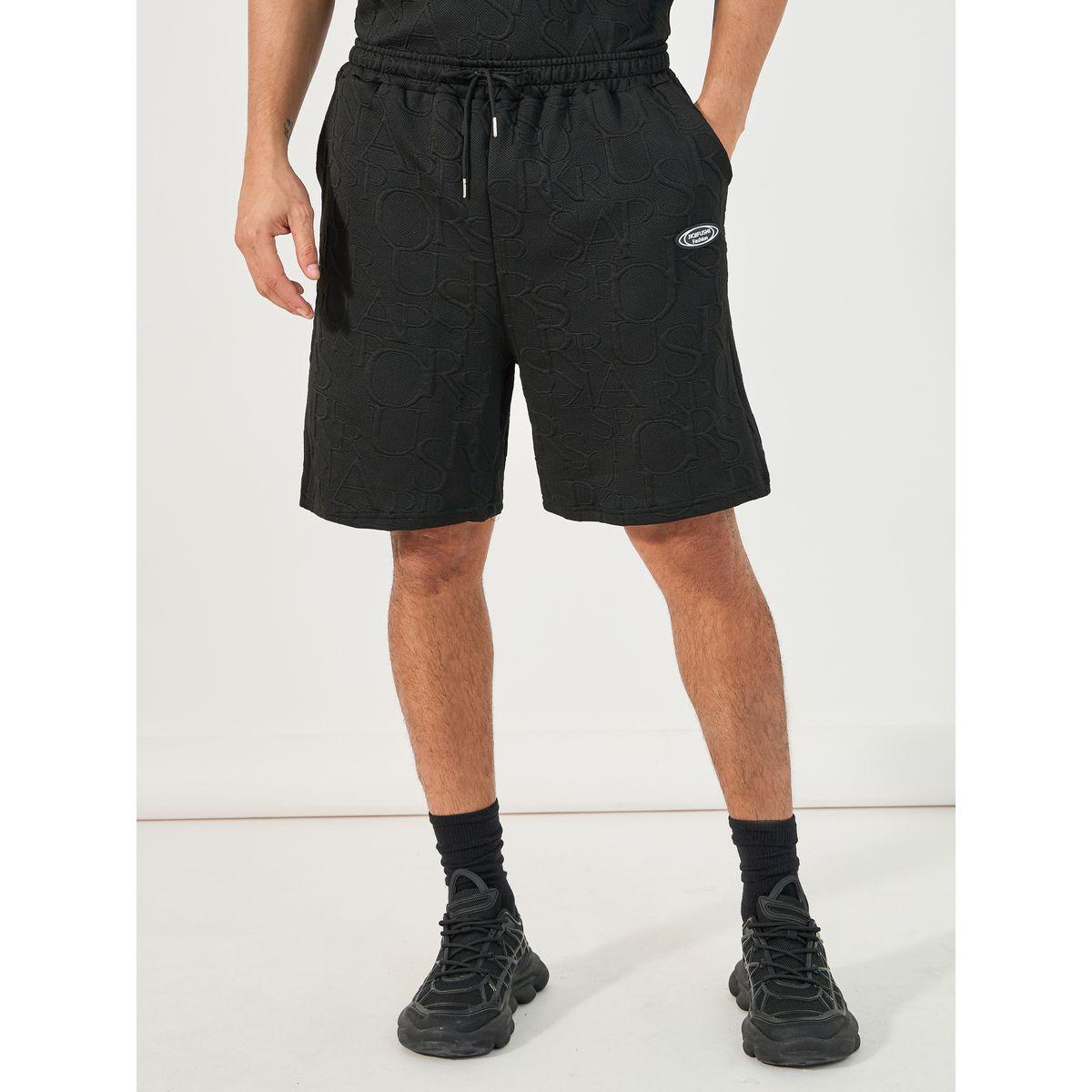 Styli Textured Oversized T-Shirt & Shorts Co-Ords-men-clothing-coordsets-image-4
