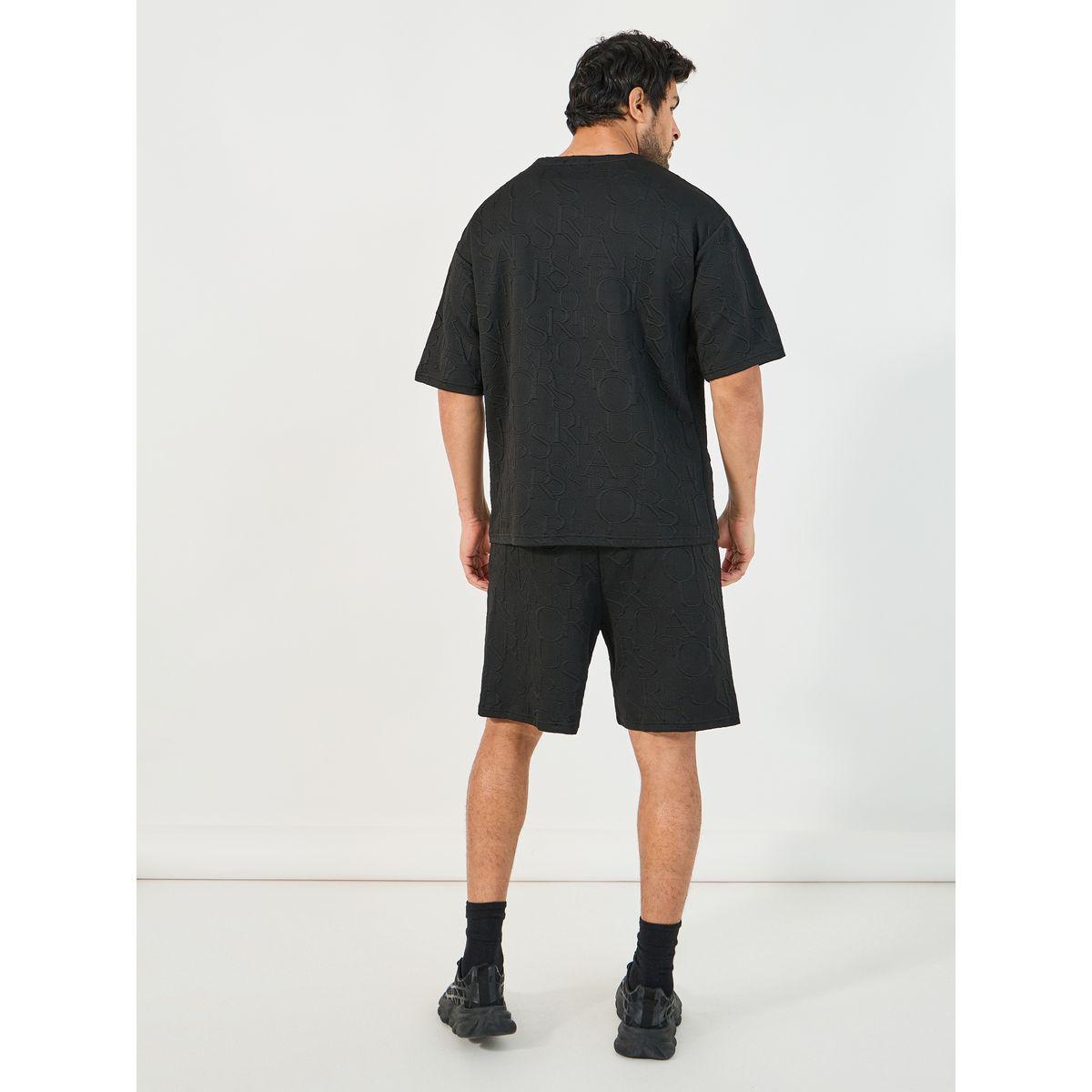 Styli Textured Oversized T-Shirt & Shorts Co-Ords-men-clothing-coordsets-image-5
