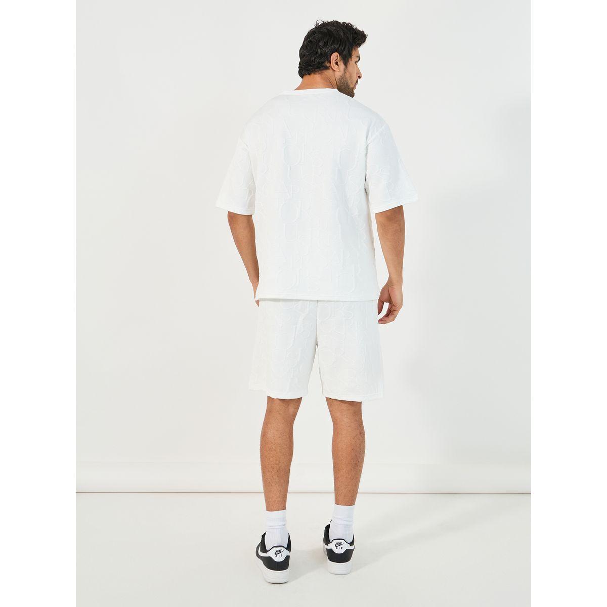 Styli Textured Oversized T-Shirt & Shorts Co-Ords-men-clothing-coordsets-image-5