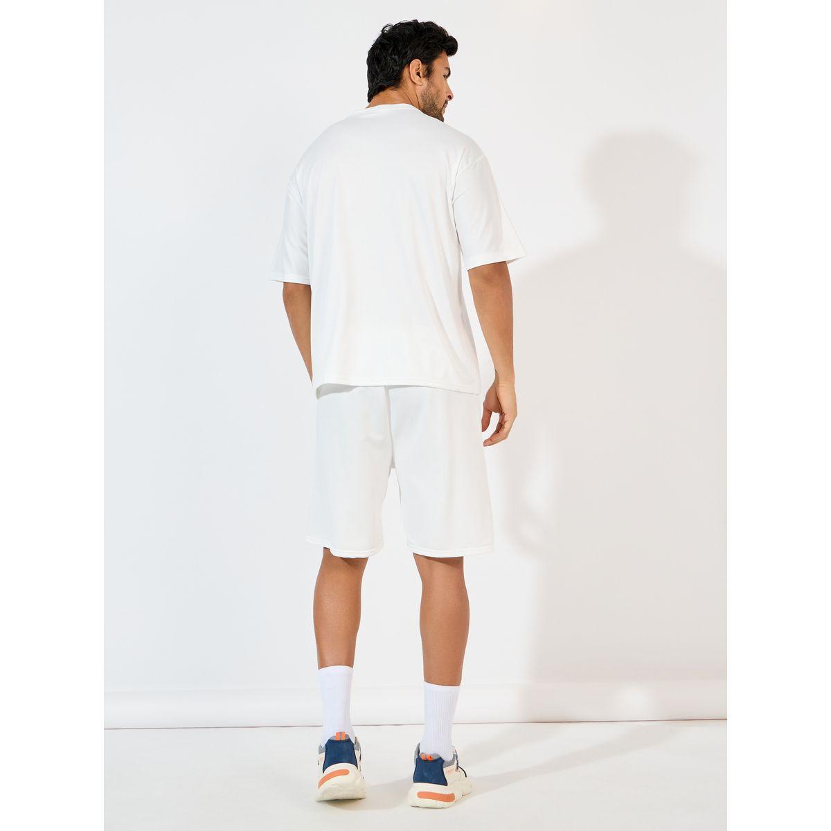طقم منسق من شورت مع تيشيرت فضفاض بطبعة جرافيك-men-clothing-coordsets-image-4