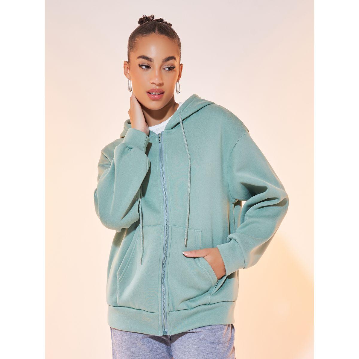 Styli Oversized Hooded Jacket with Drawstring-women-winterwear-coatsandjackets-jackets-image-1