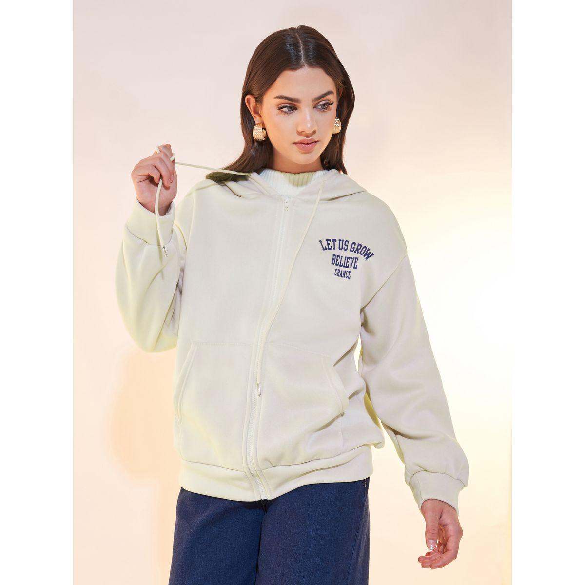 Styli Text Print Oversized Hooded Jacket-women-winterwear-coatsandjackets-jackets-image-1