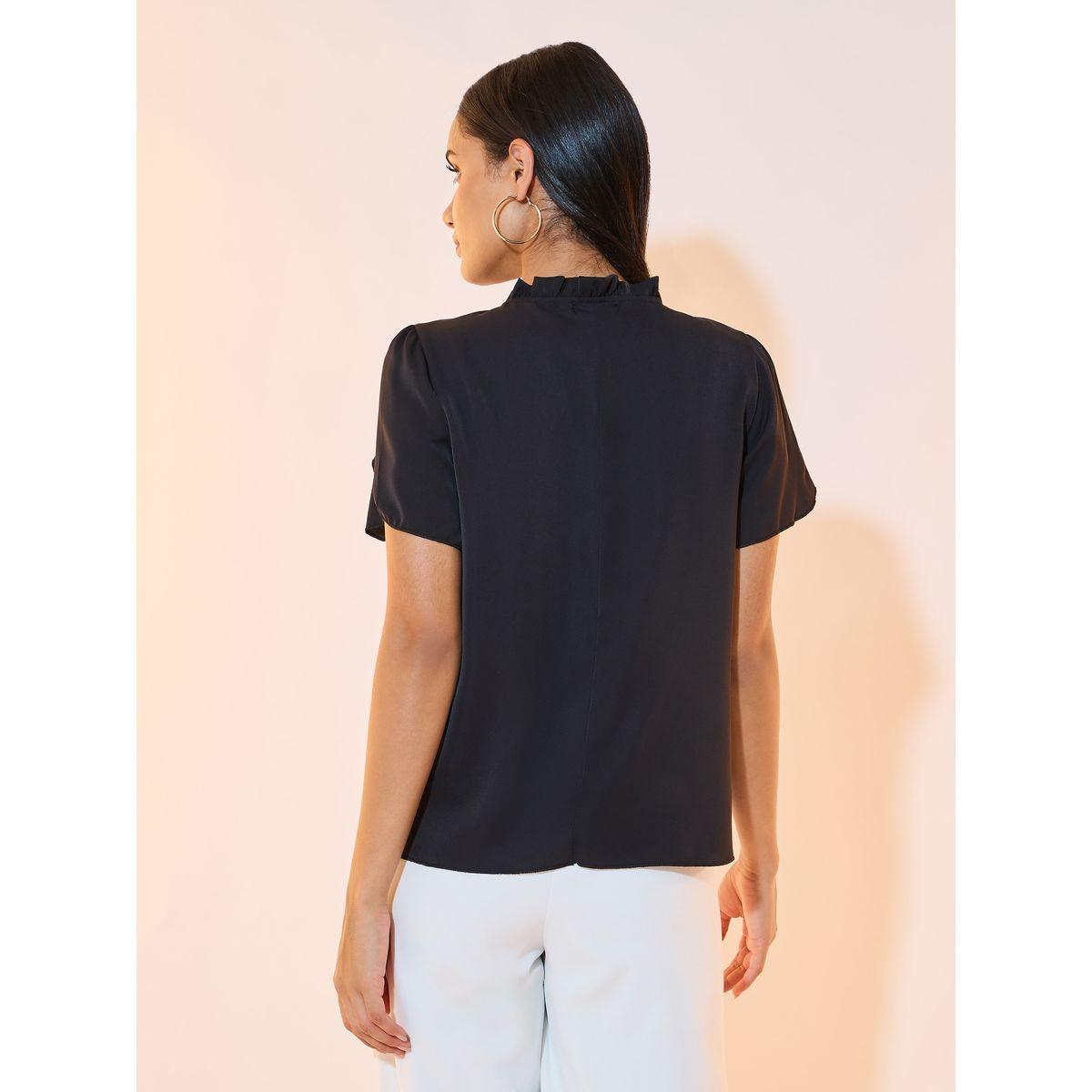 Styli Tie-Up Neck Solid Blouse-women-clothing-shirtsandblouses-blouses-image-5