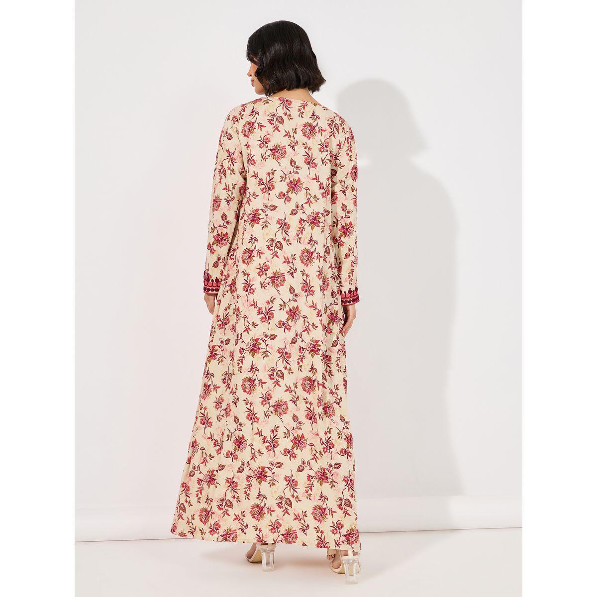 جلابية مخوار مطبعة بطبعة زهور ماكسيم كرييشن × ستايلي-women-arabicclothing-jalabiyas-image-6
