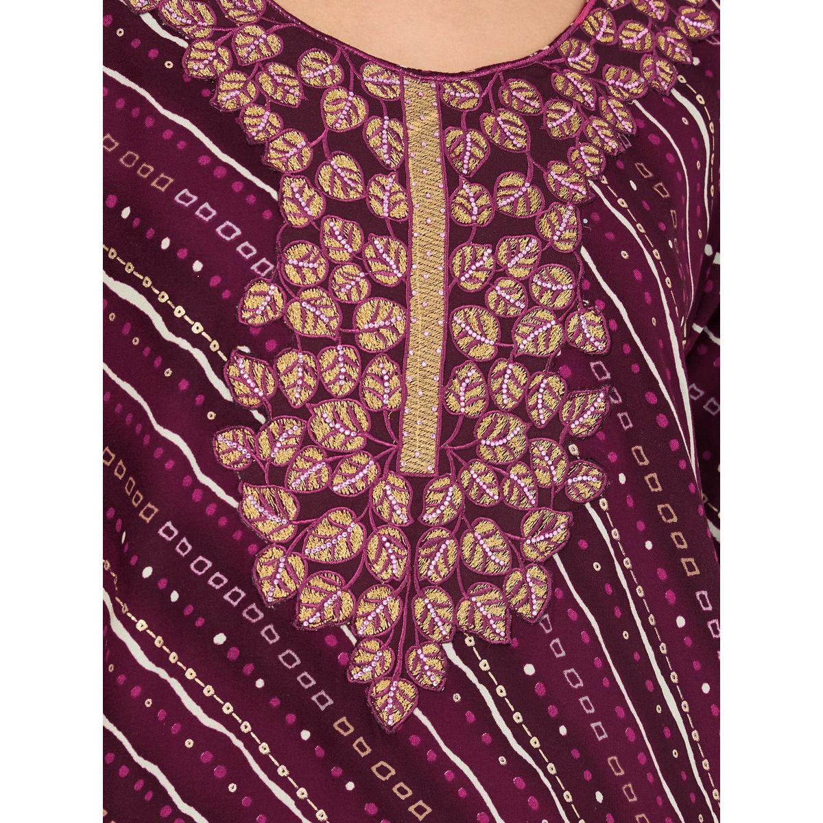 Maxim Creation X Styli  Geo Print Rayon Mukhawar Jalabiya with Handwork-women-arabicclothing-jalabiyas-image-3
