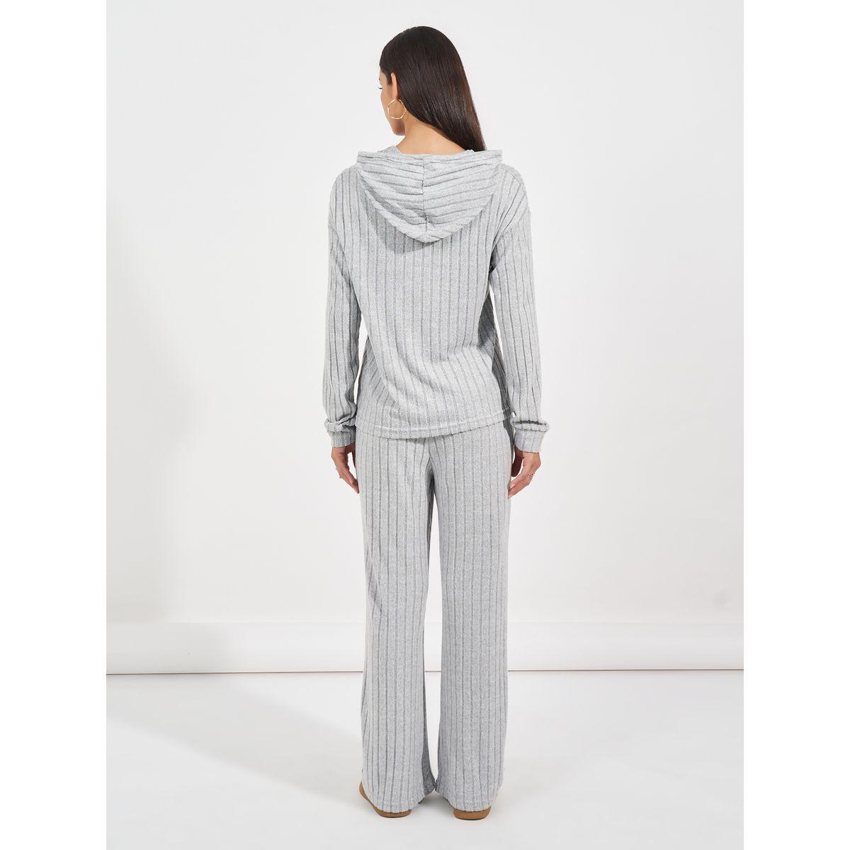 طقم منسق من بنطال بأرجل واسعة وبلوزة بياقة هودي-women-clothing-coordsets-image-6