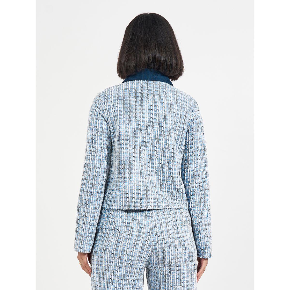 Styli Tweed Cropped Jacket with Buttons-women-winterwear-coatsandjackets-jackets-image-4