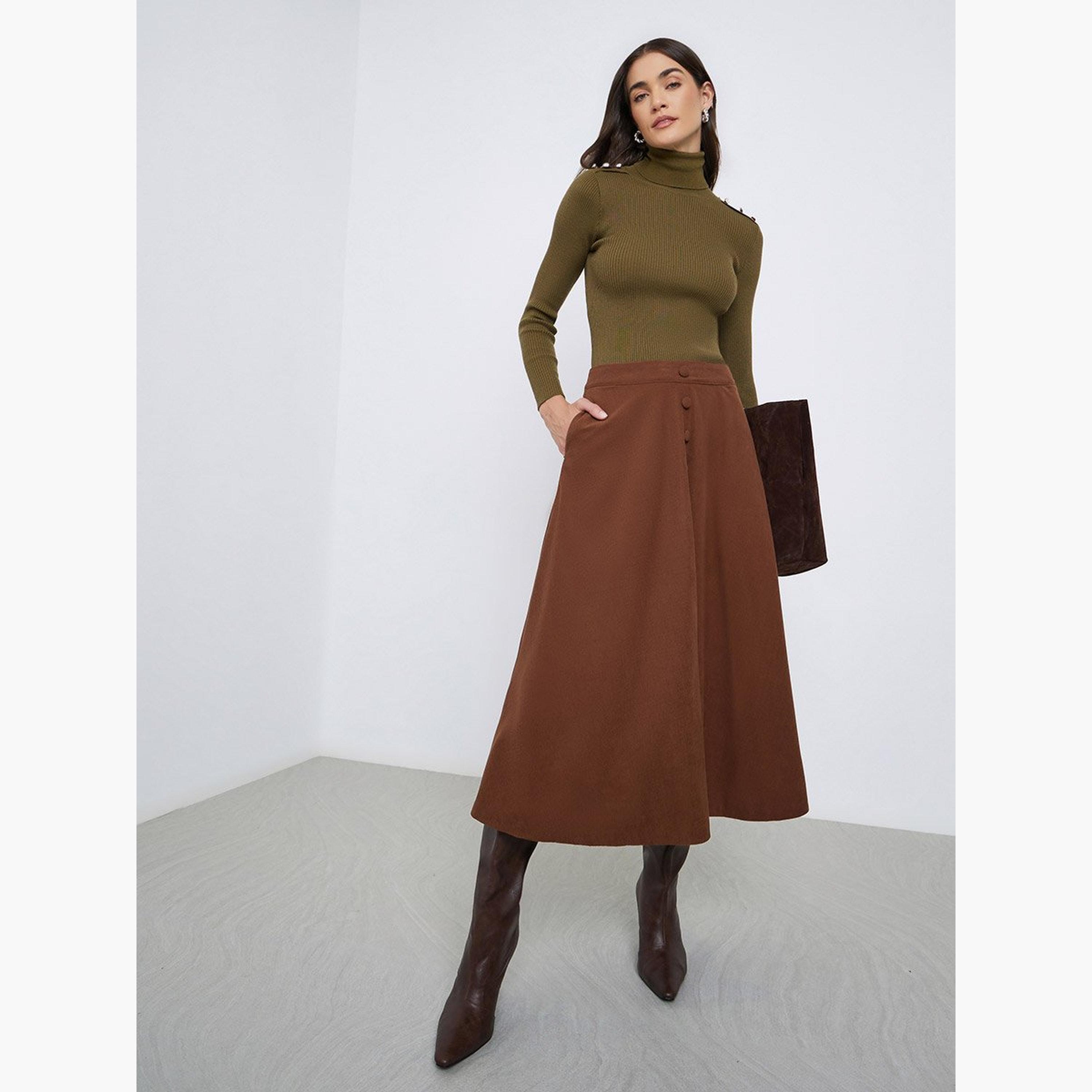 Styli Buttoned Down A-Line Midi Skirt with Pockets-women-clothing-bottoms-skirts-image-2