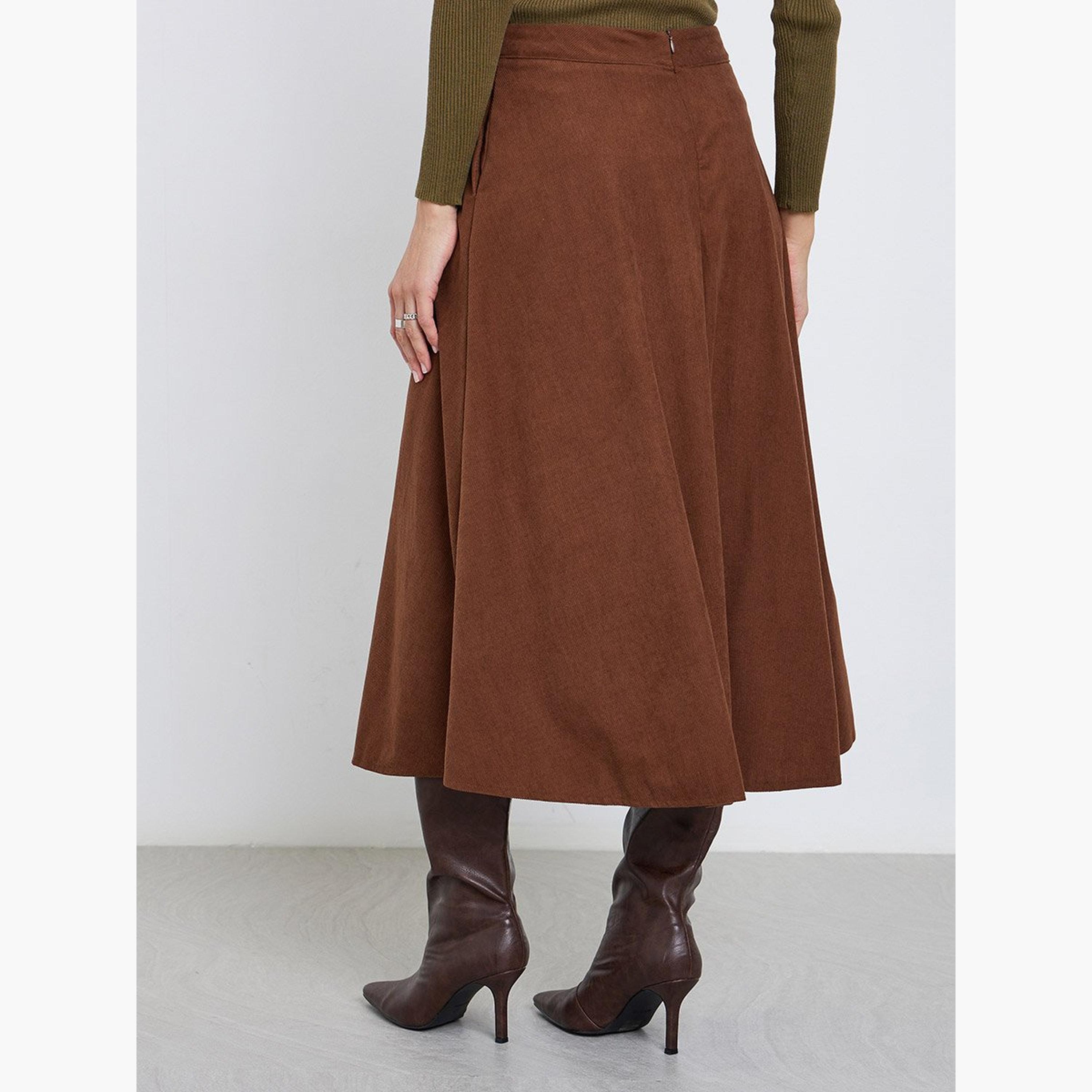 Styli Buttoned Down A-Line Midi Skirt with Pockets-women-clothing-bottoms-skirts-image-4