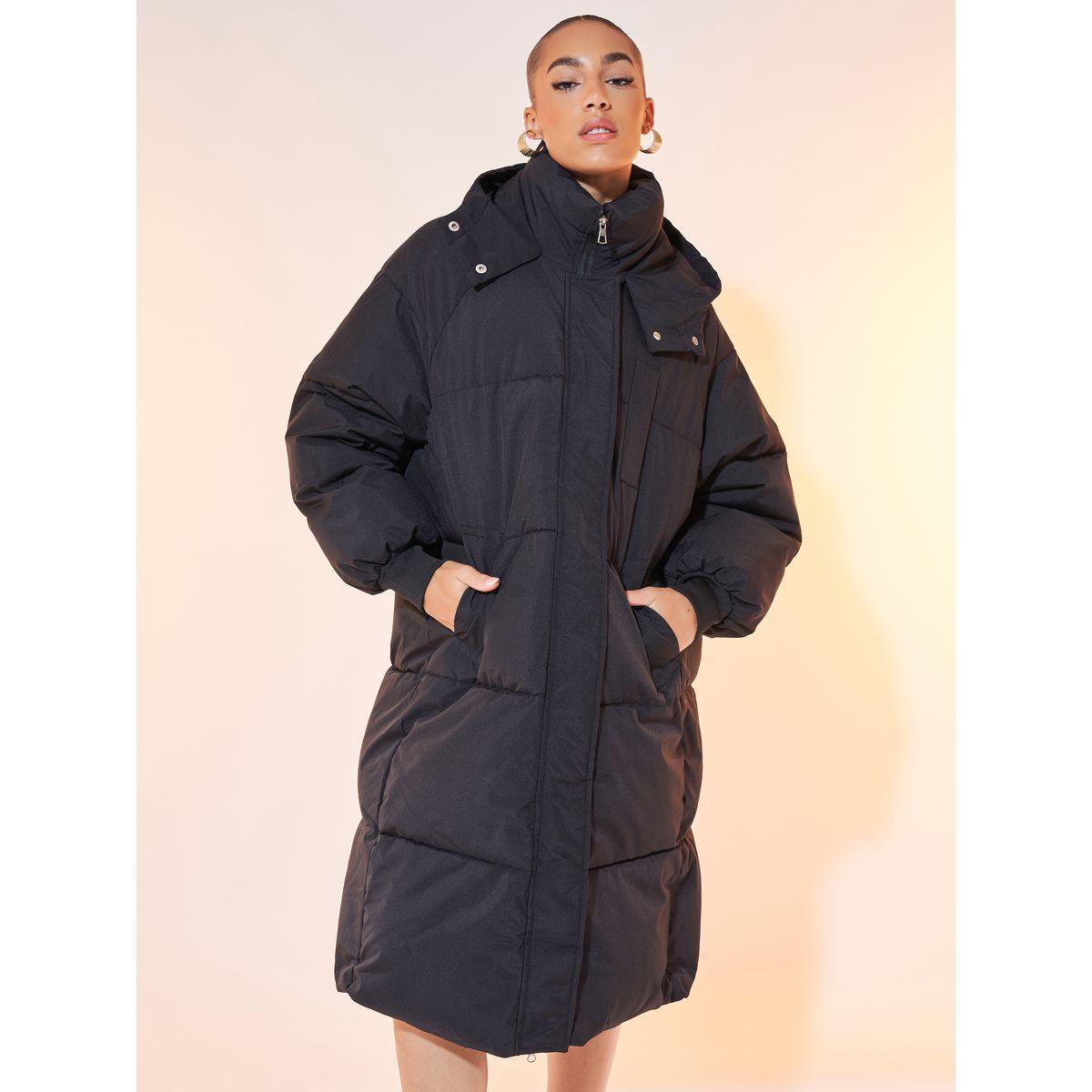 معطف بتفاصيل بارزة الملمس وسحَّاب مع أكمام طويلة-women-clothing-coatsandjackets-coats-image-4